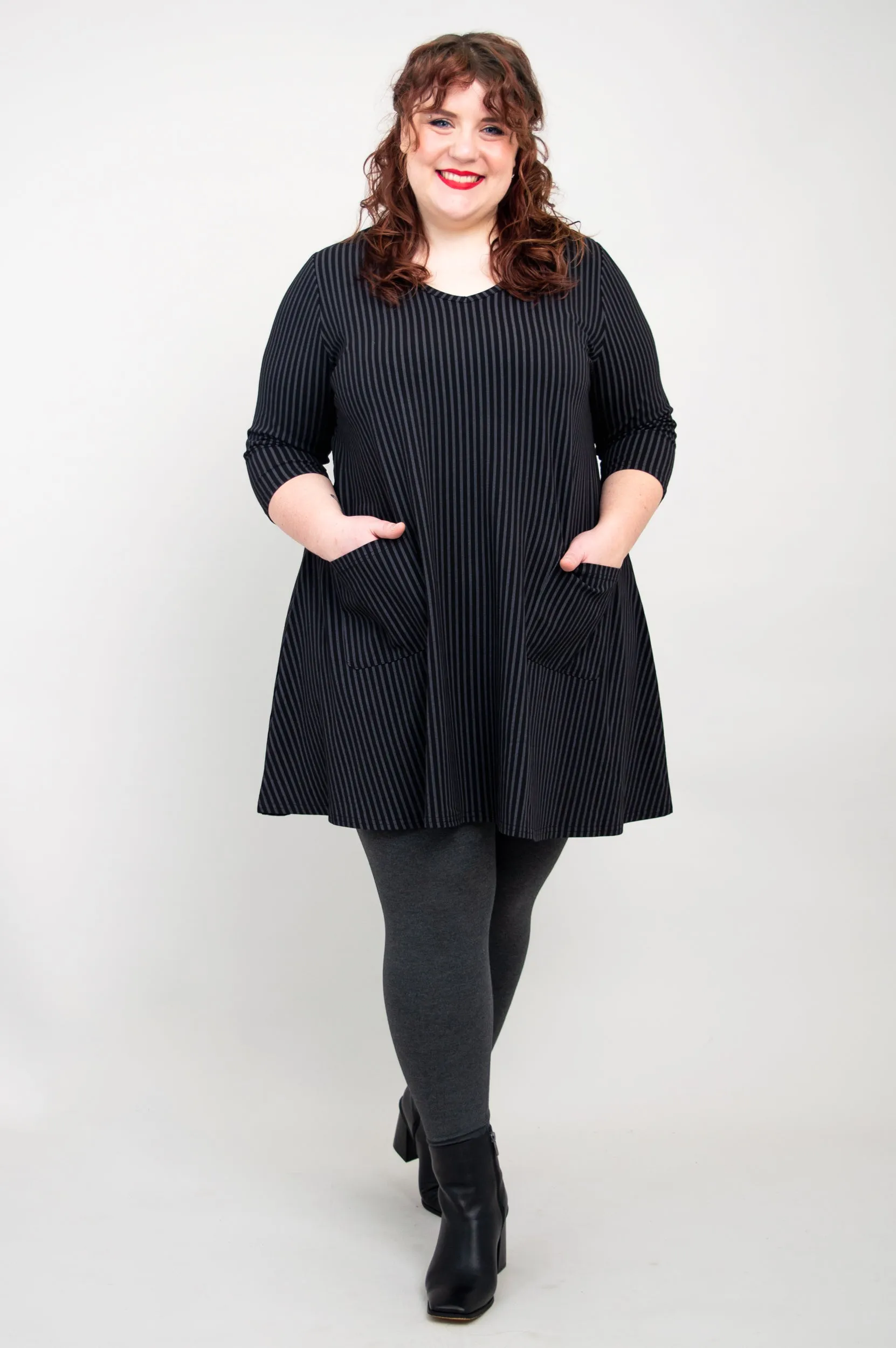 Veronica Tunic, Blk/Grey Stripe, Bamboo sold by Blue Sky product image thumbnail 4