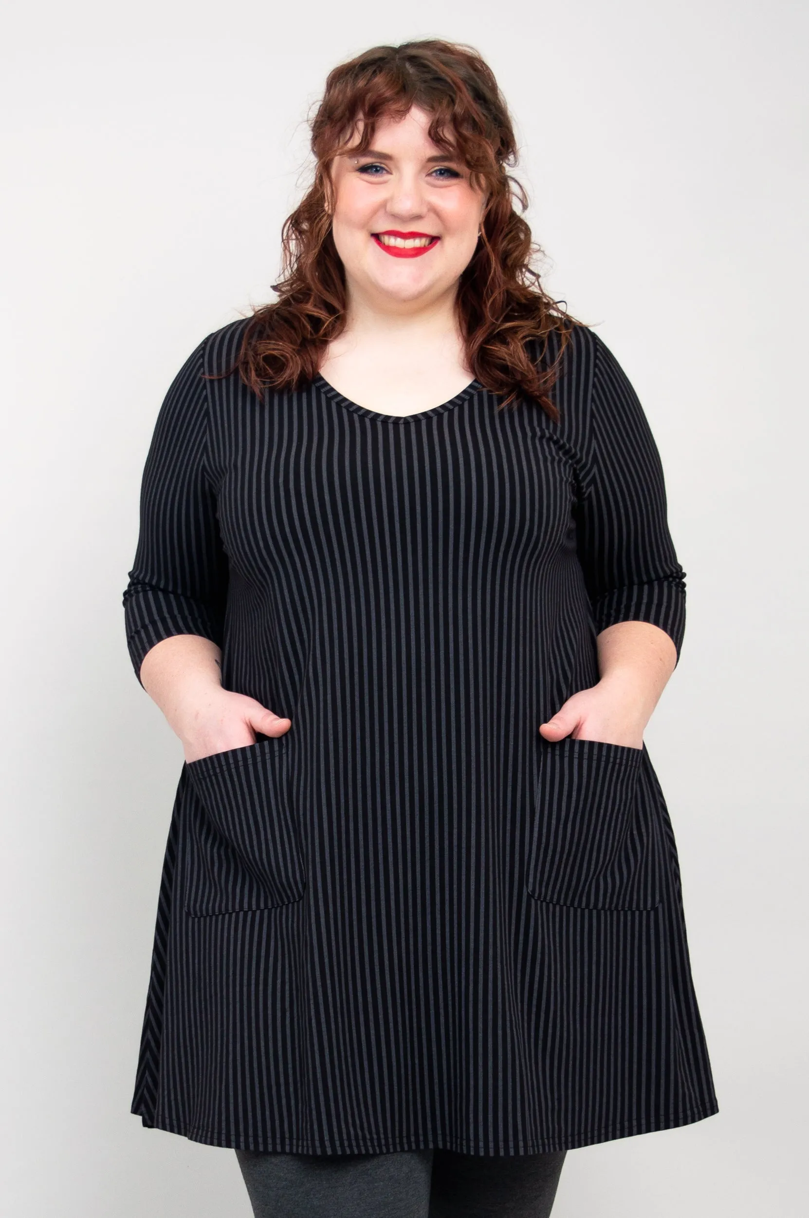 Veronica Tunic, Blk/Grey Stripe, Bamboo sold by Blue Sky product image thumbnail 2