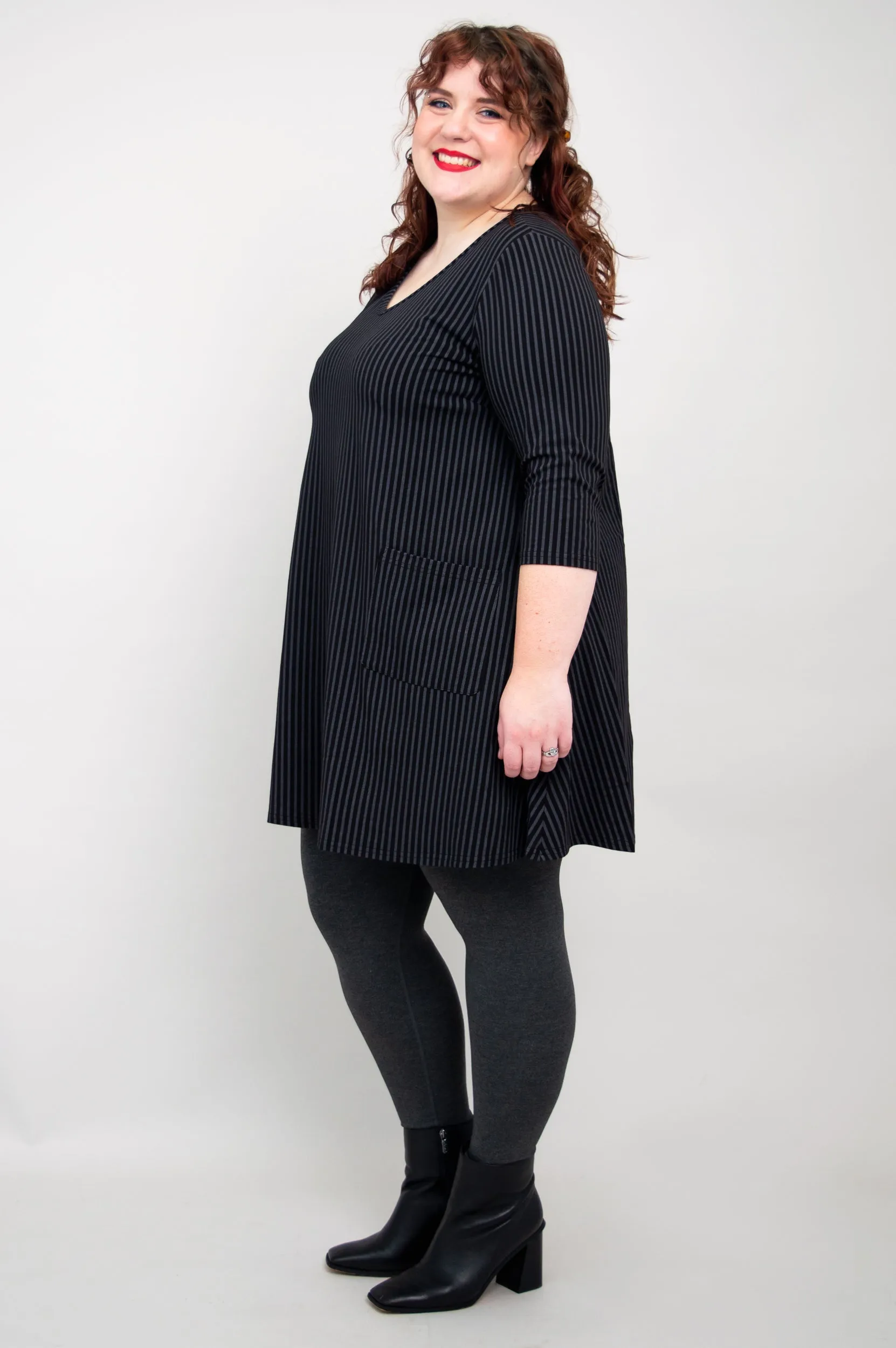 Veronica Tunic, Blk/Grey Stripe, Bamboo sold by Blue Sky product image thumbnail 5
