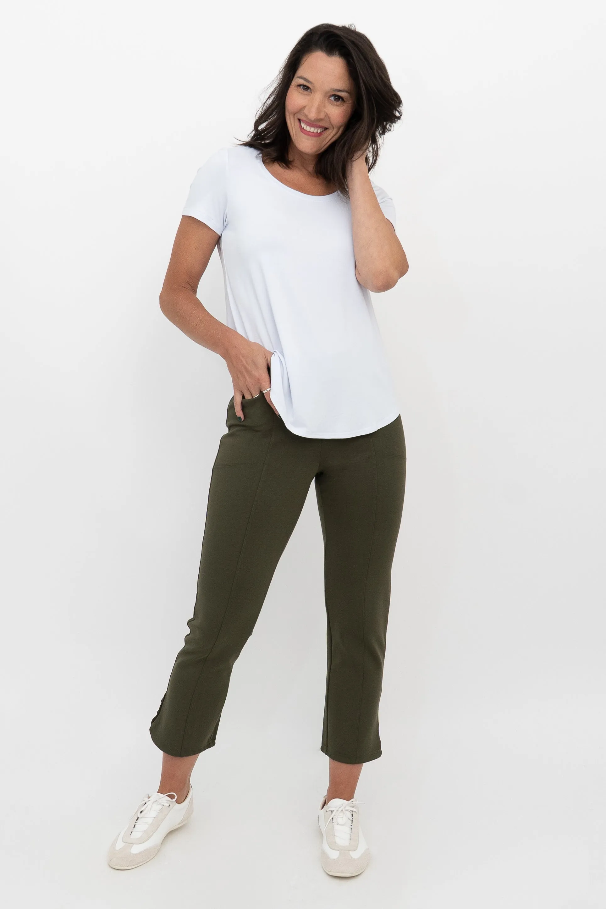Nadine Crop, Khaki, Modal sold by Blue Sky product image thumbnail 4