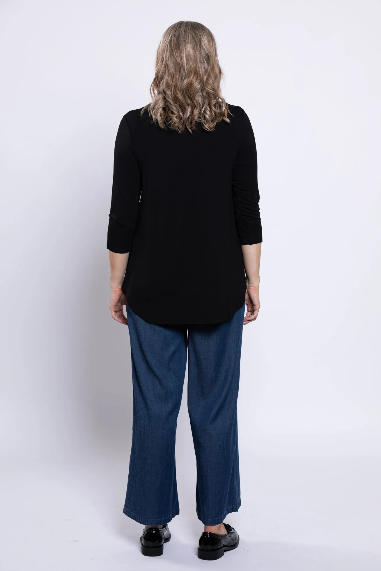 Jazz 3/4 Slv Top, Black, Bamboo sold by Blue Sky product image thumbnail 3