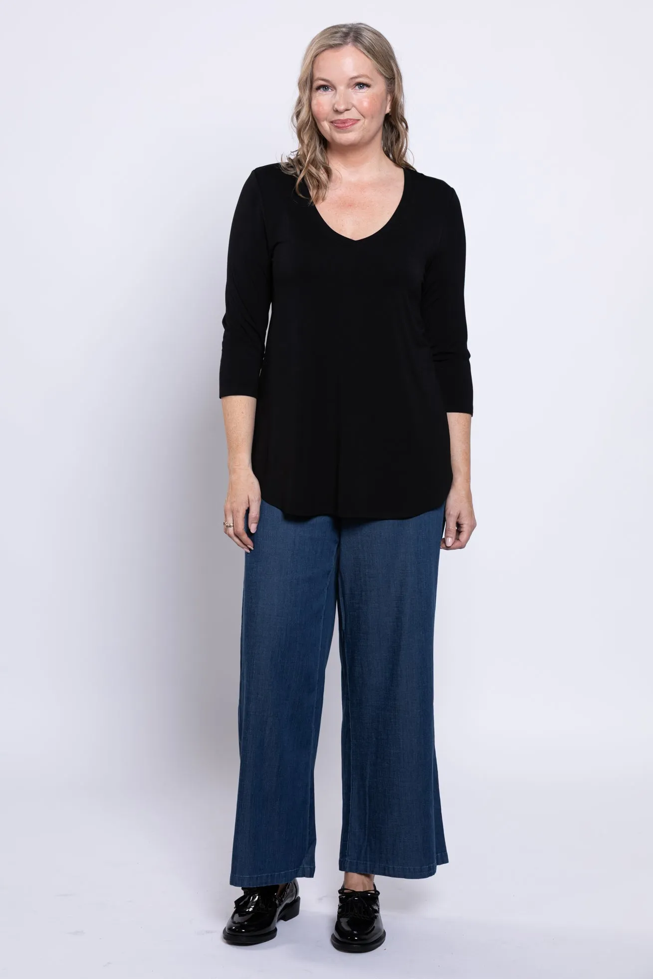 Jazz 3/4 Slv Top, Black, Bamboo sold by Blue Sky product image thumbnail 2