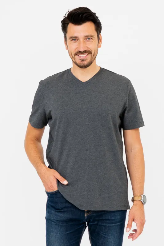 Adam Short Sleeve Shirt, Graphite, Bamboo sold by Blue Sky