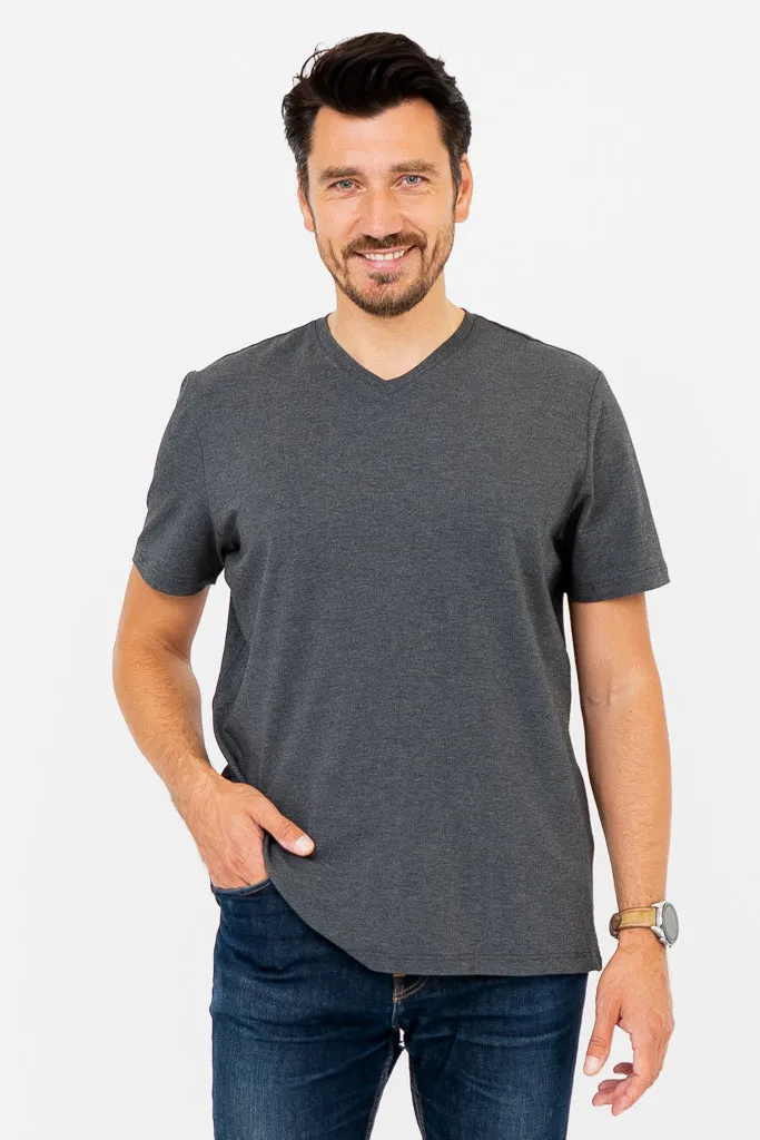 Adam Short Sleeve Shirt, Graphite, Bamboo sold by Blue Sky