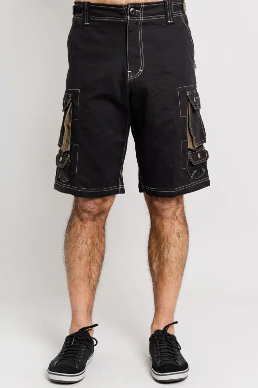Cargo Shorts, Black, Cotton sold by Blue Sky