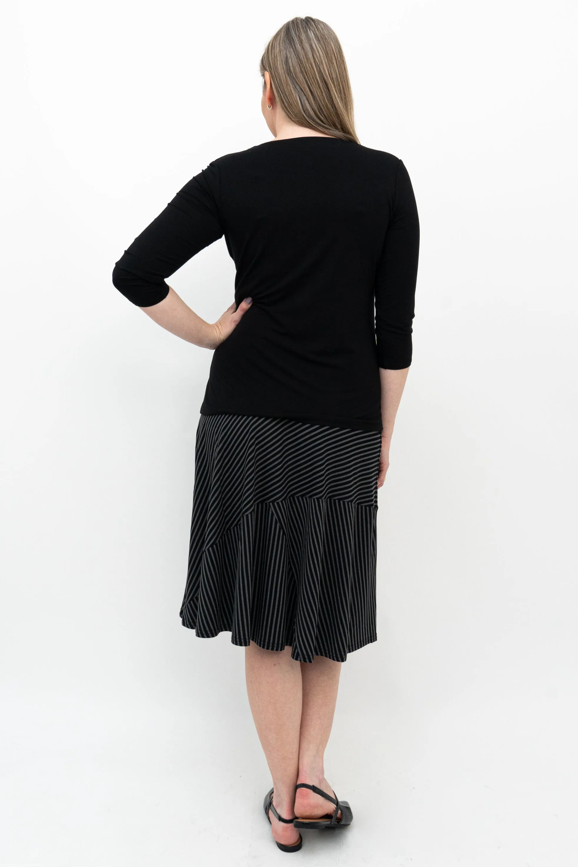 Lillian Skirt, Blk/Grey Stripe, Bamboo sold by Blue Sky product image thumbnail 5