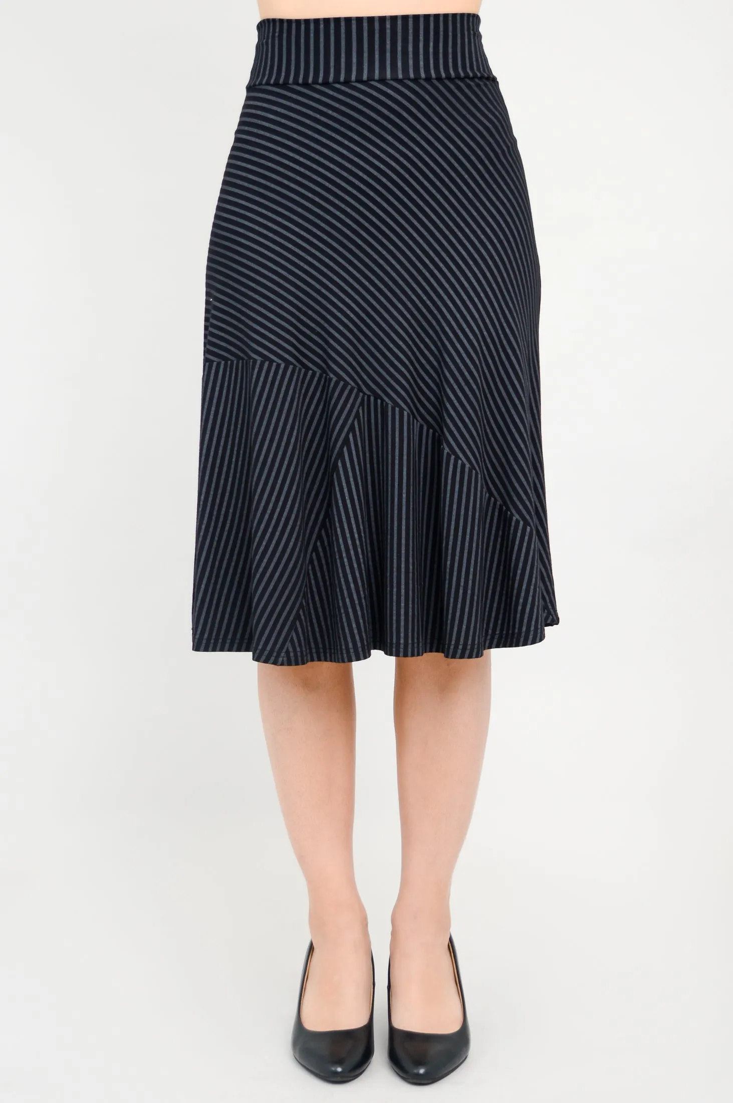 Lillian Skirt, Blk/Grey Stripe, Bamboo sold by Blue Sky product image thumbnail 3