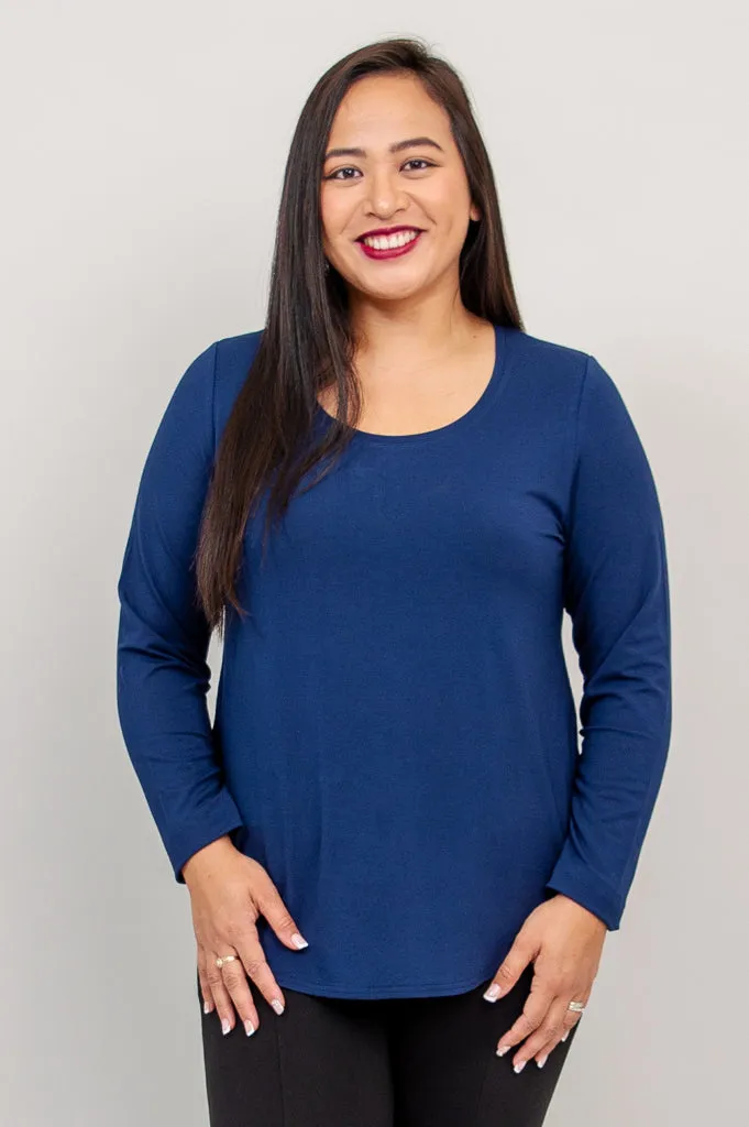 Tessa Long Sleeve, Indigo, Bamboo sold by Blue Sky
