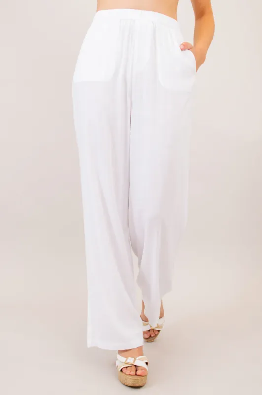Bella Pant, White, Linen Bamboo sold by Blue Sky