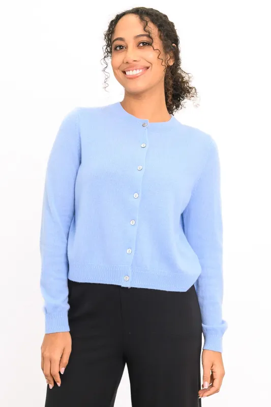 Isabella Cardigan, Borage, Cashmere sold by Blue Sky