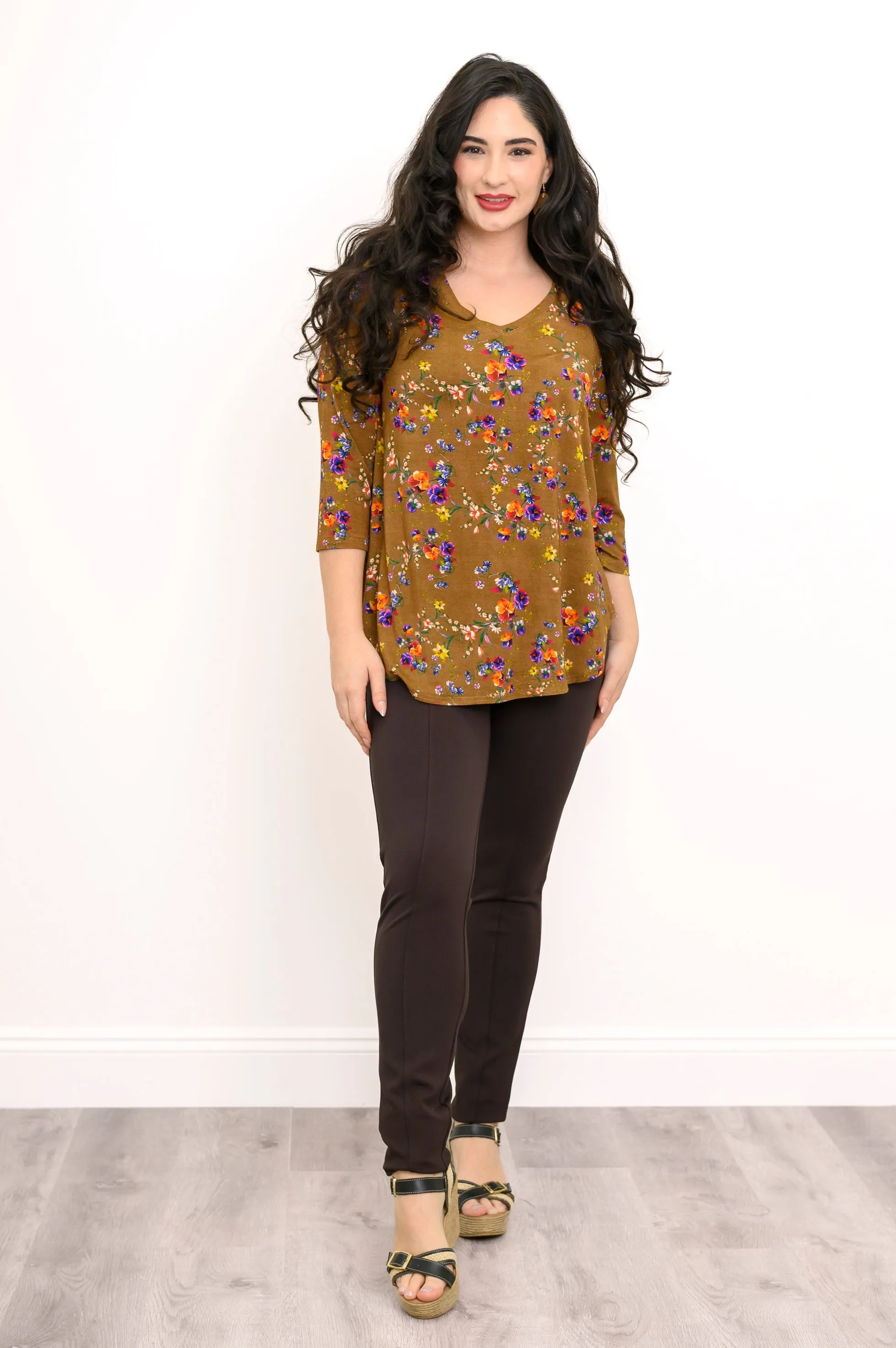 Jackie 3/4 Top, Sand Pansy, Bamboo sold by Blue Sky product image thumbnail 3