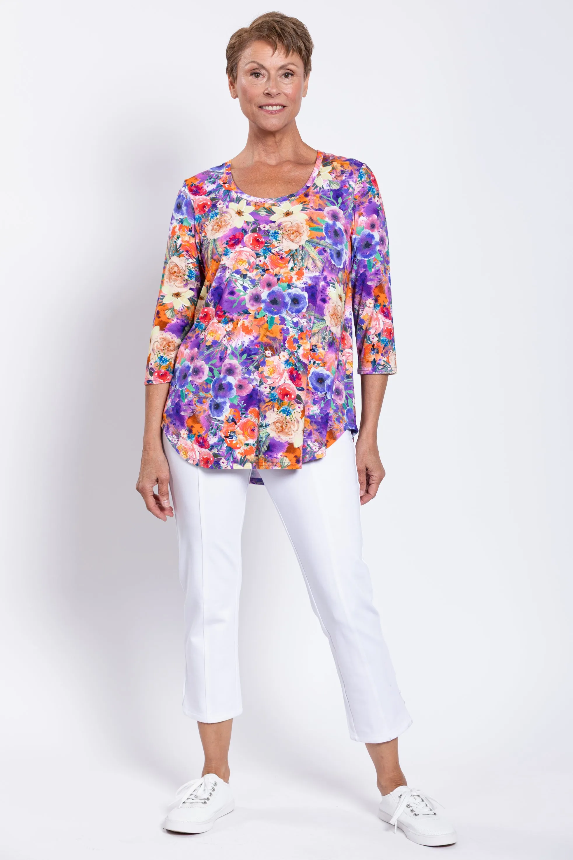 Jazz 3/4 Top, Violet Fiesta, Bamboo sold by Blue Sky product image thumbnail 3