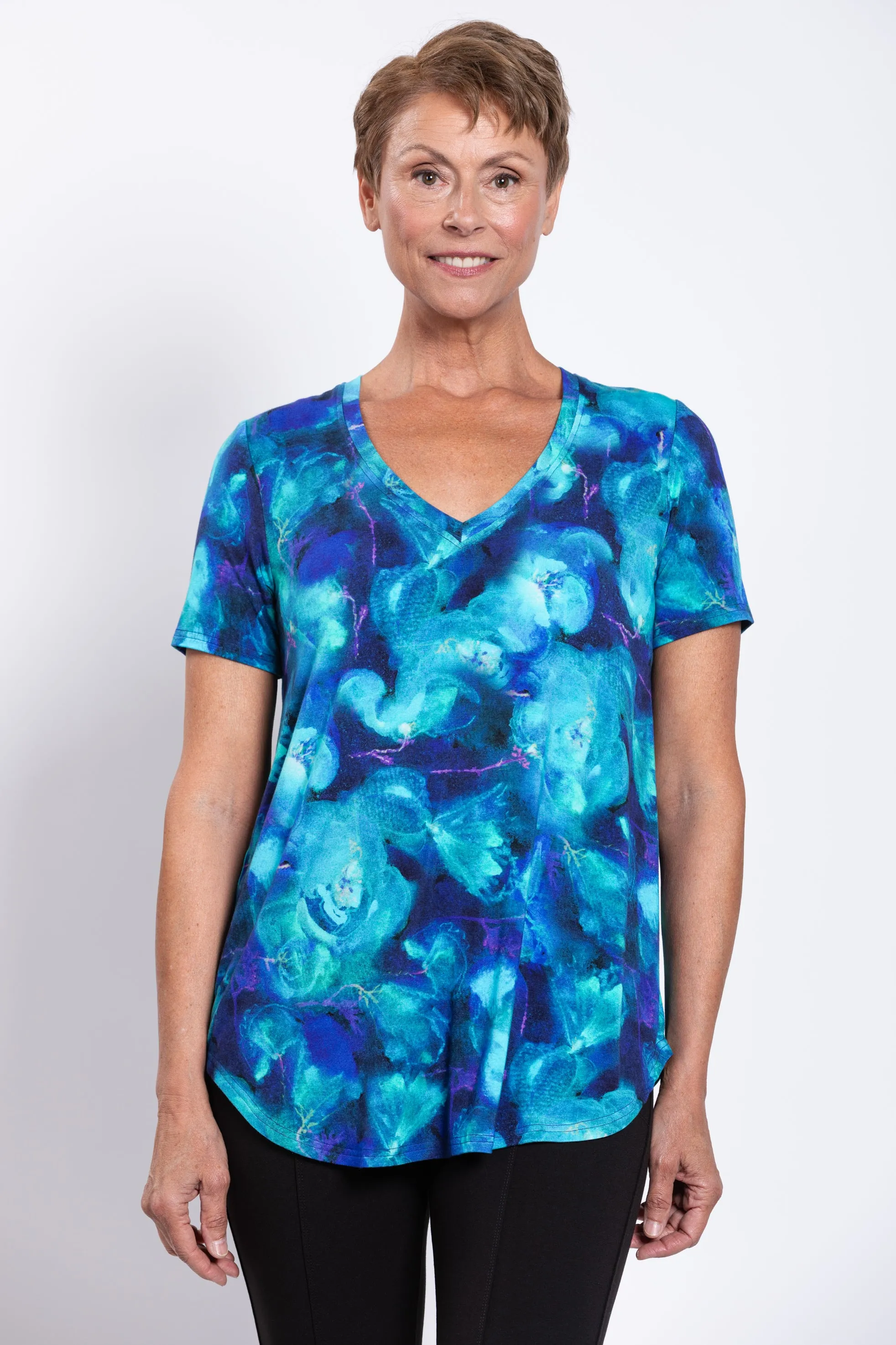 Jackie S/S Top, Ocean Reef, Bamboo sold by Blue Sky