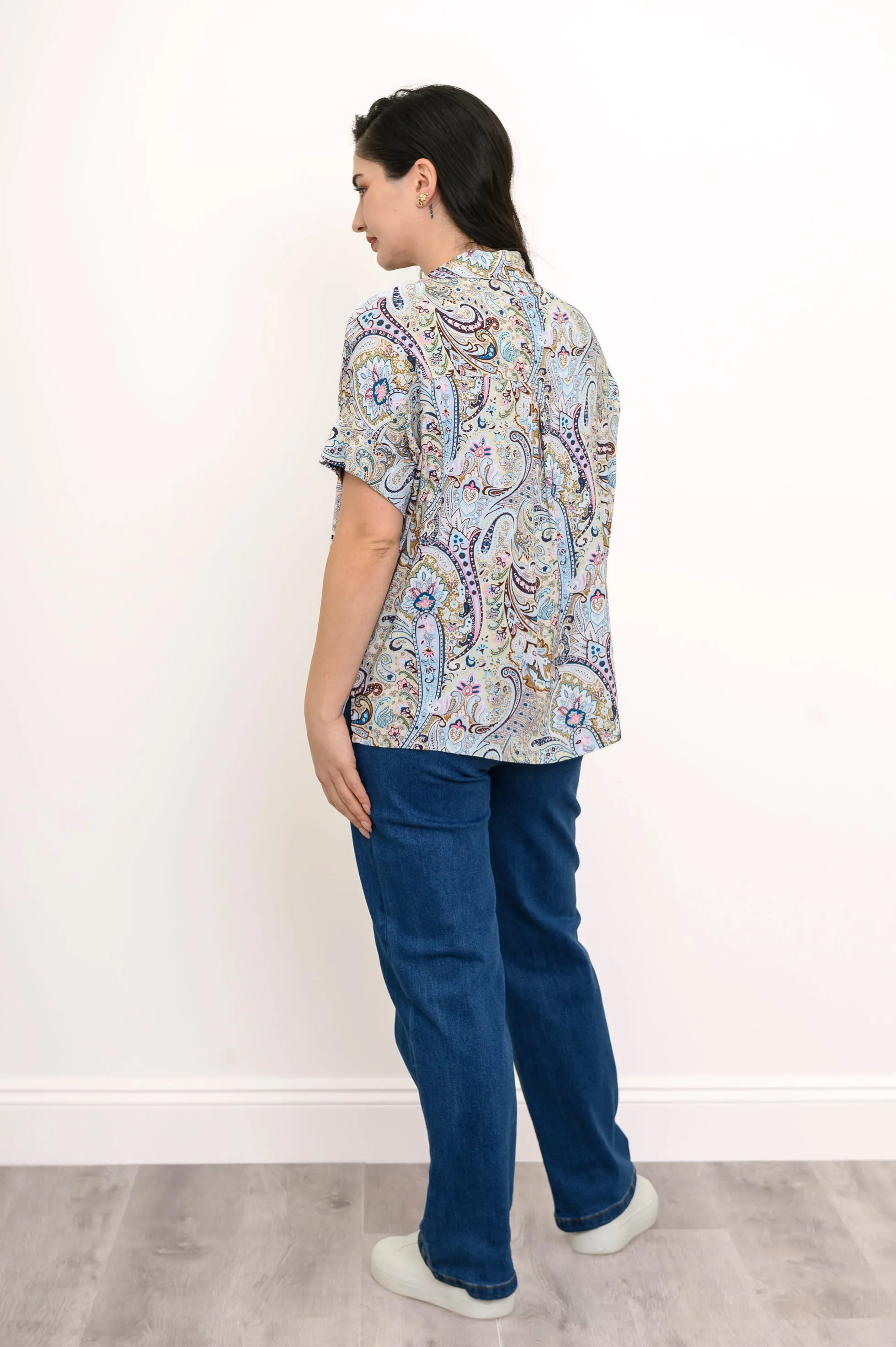 Carolina Blouse, Denim Parade, Linen Bamboo sold by Blue Sky product image thumbnail 3