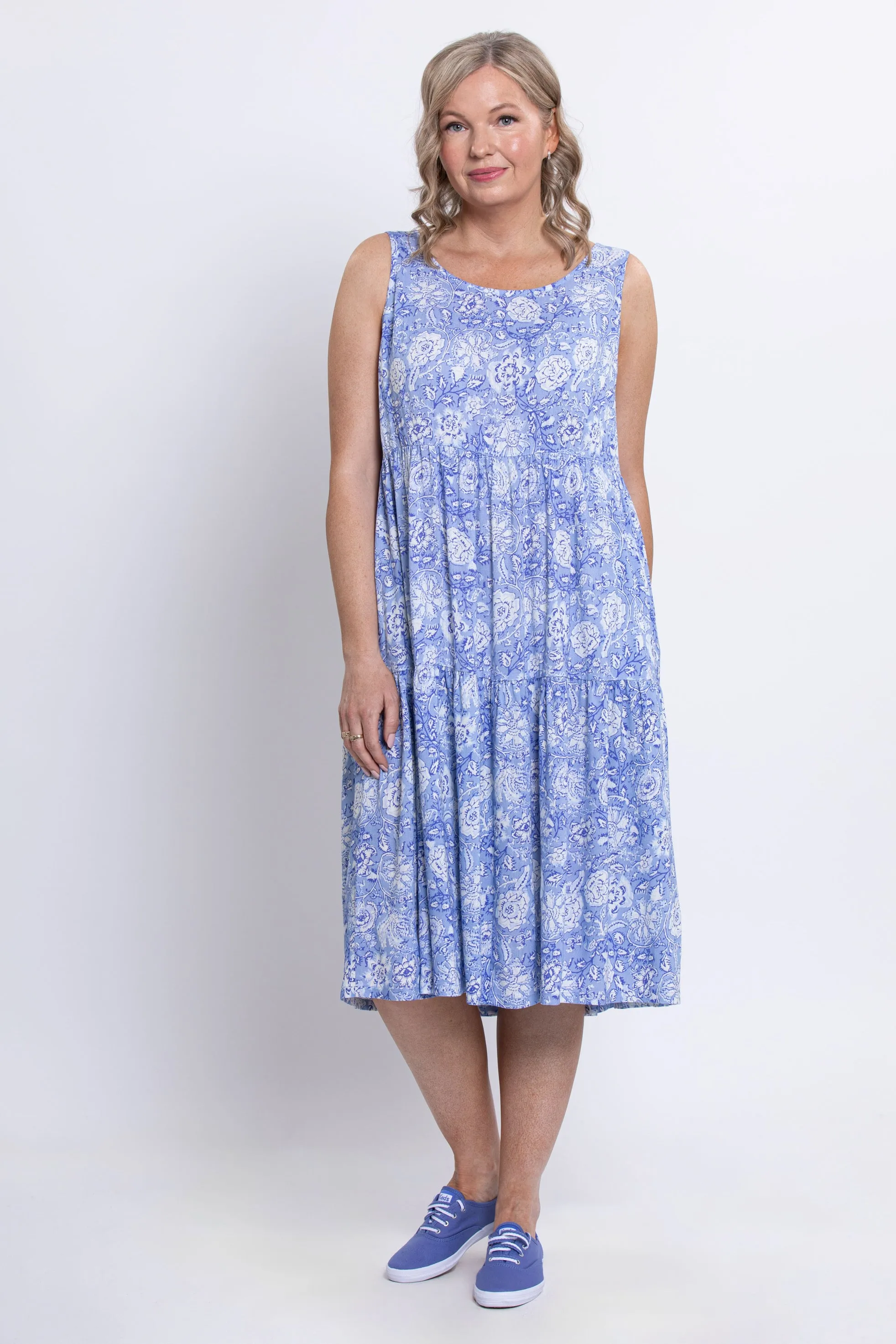 Juni Dress, Peri Teatime, Linen Bamboo sold by Blue Sky product image thumbnail 4