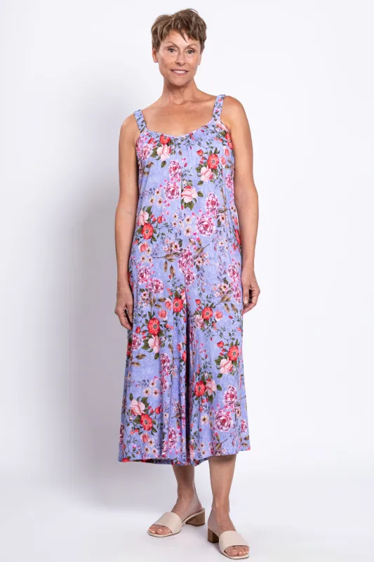 Joanna Jumpsuit, Red Rosebud, Linen Bamboo sold by Blue Sky