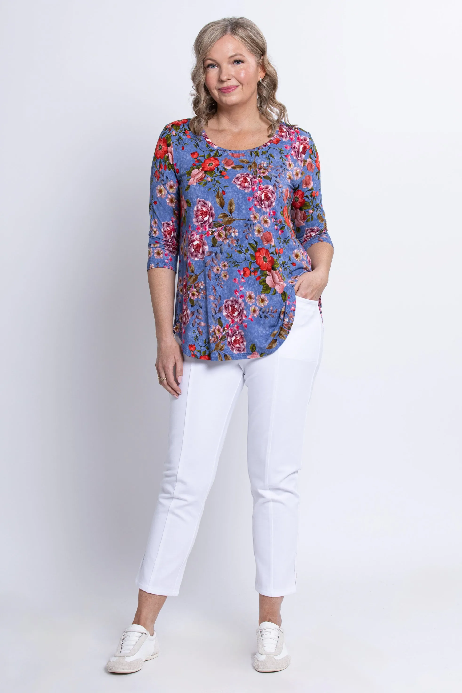 Jazz 3/4 Top, Red Rosebud, Bamboo sold by Blue Sky product image thumbnail 3