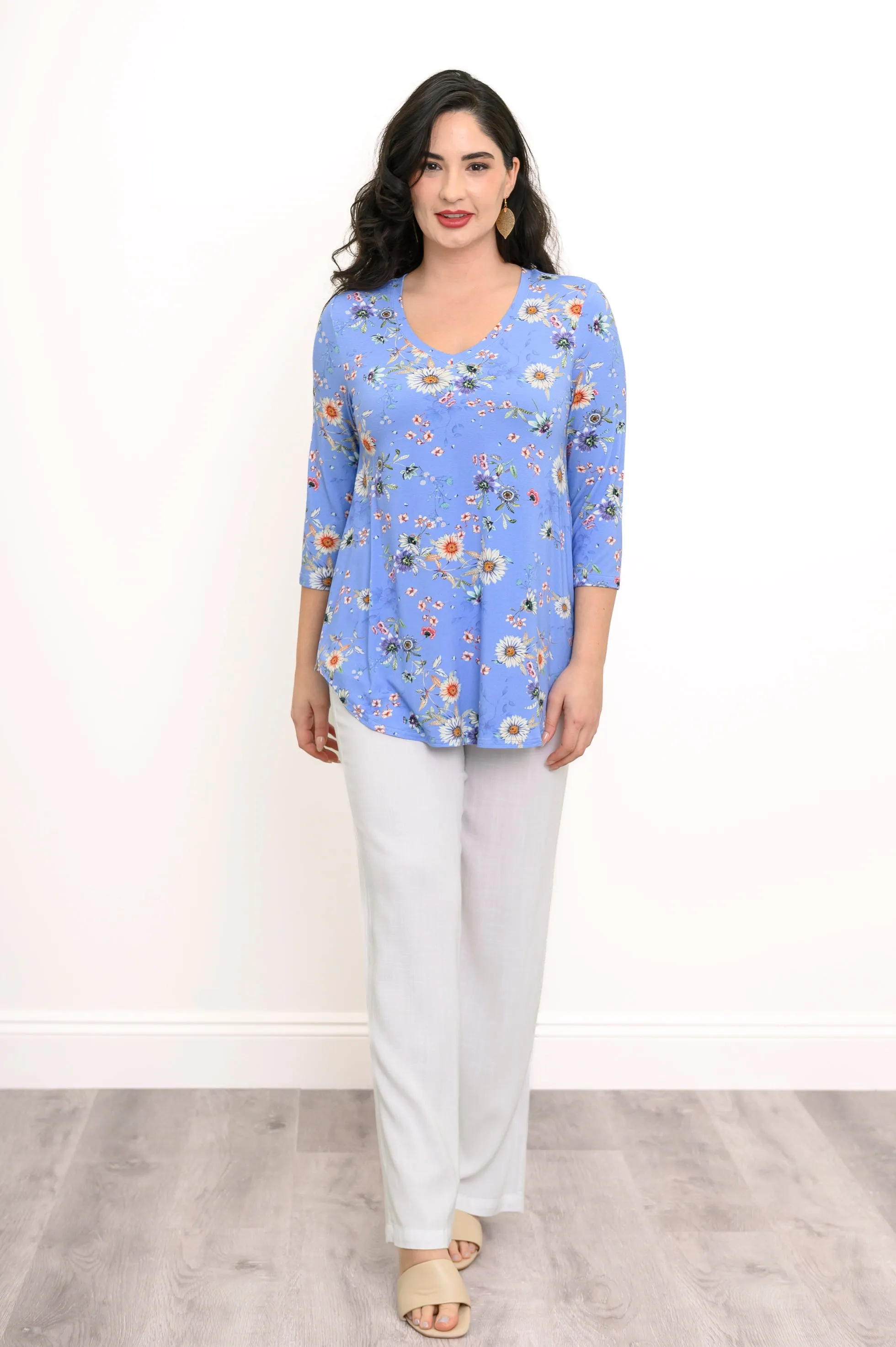 Jackie 3/4 Top, Peri Daisy, Bamboo sold by Blue Sky product image thumbnail 5