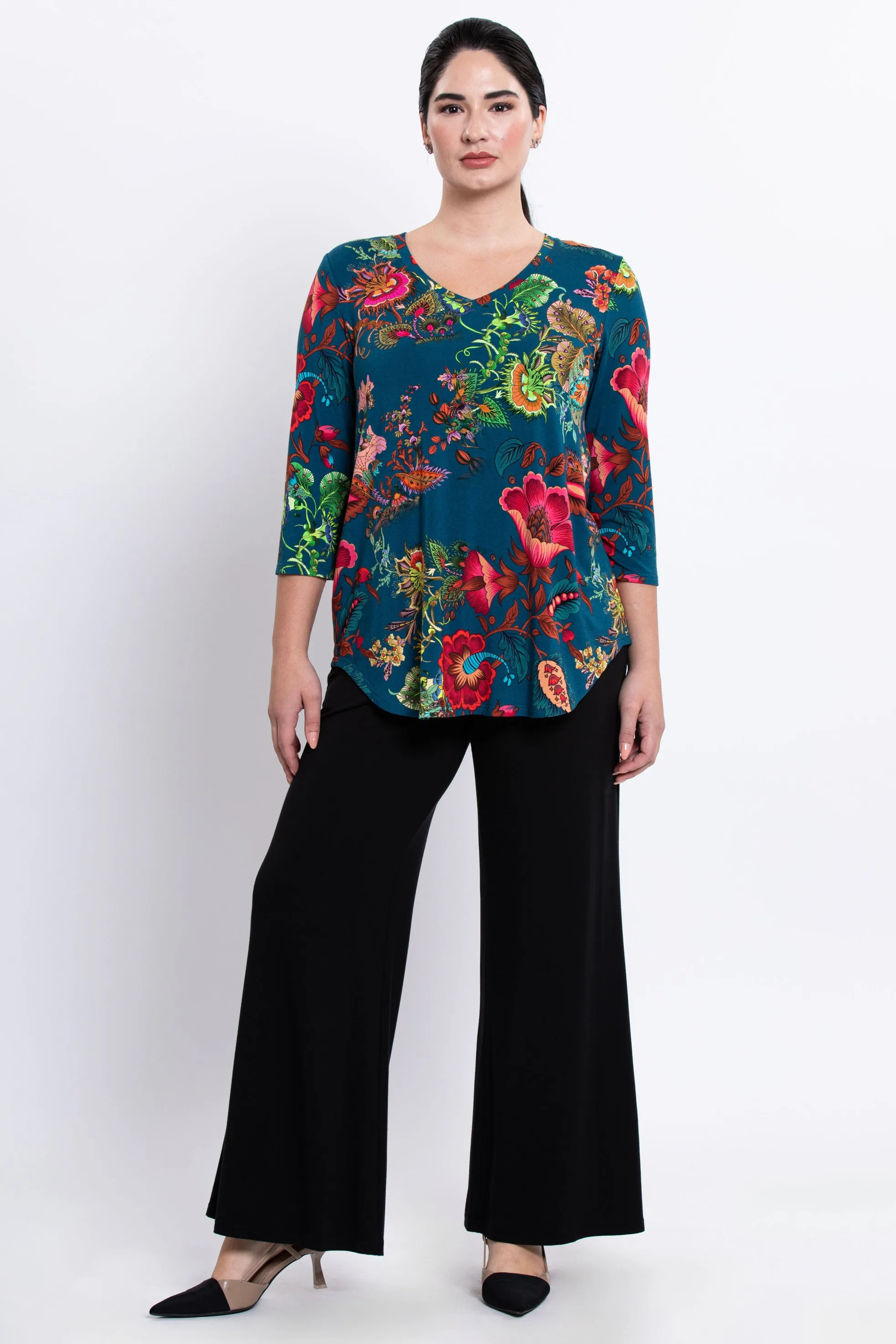 Jackie 3/4 Top, Teal Fantasy, Bamboo sold by Blue Sky product image thumbnail 4