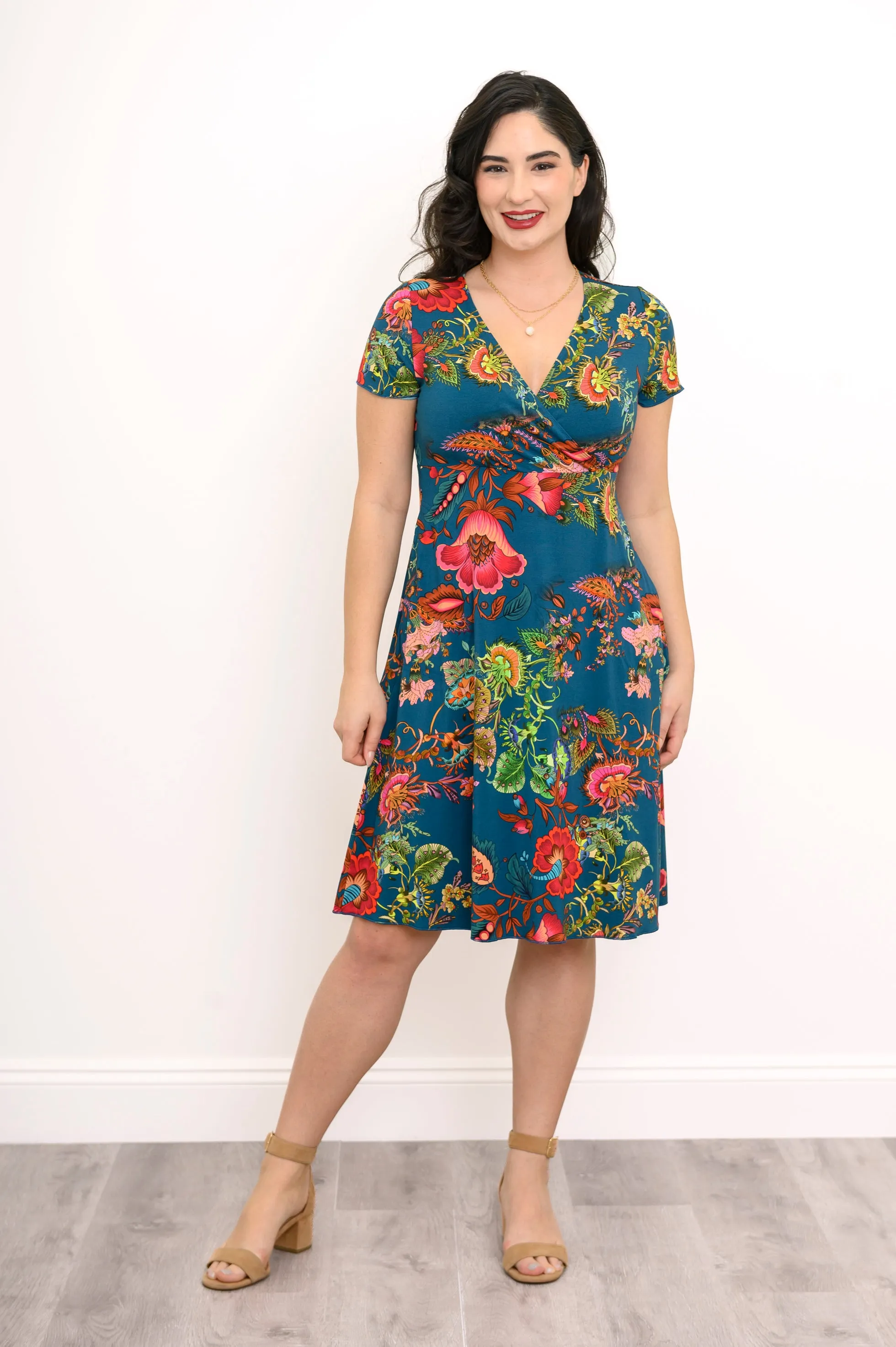 Aurora Dress, Teal Fantasy, Bamboo sold by Blue Sky