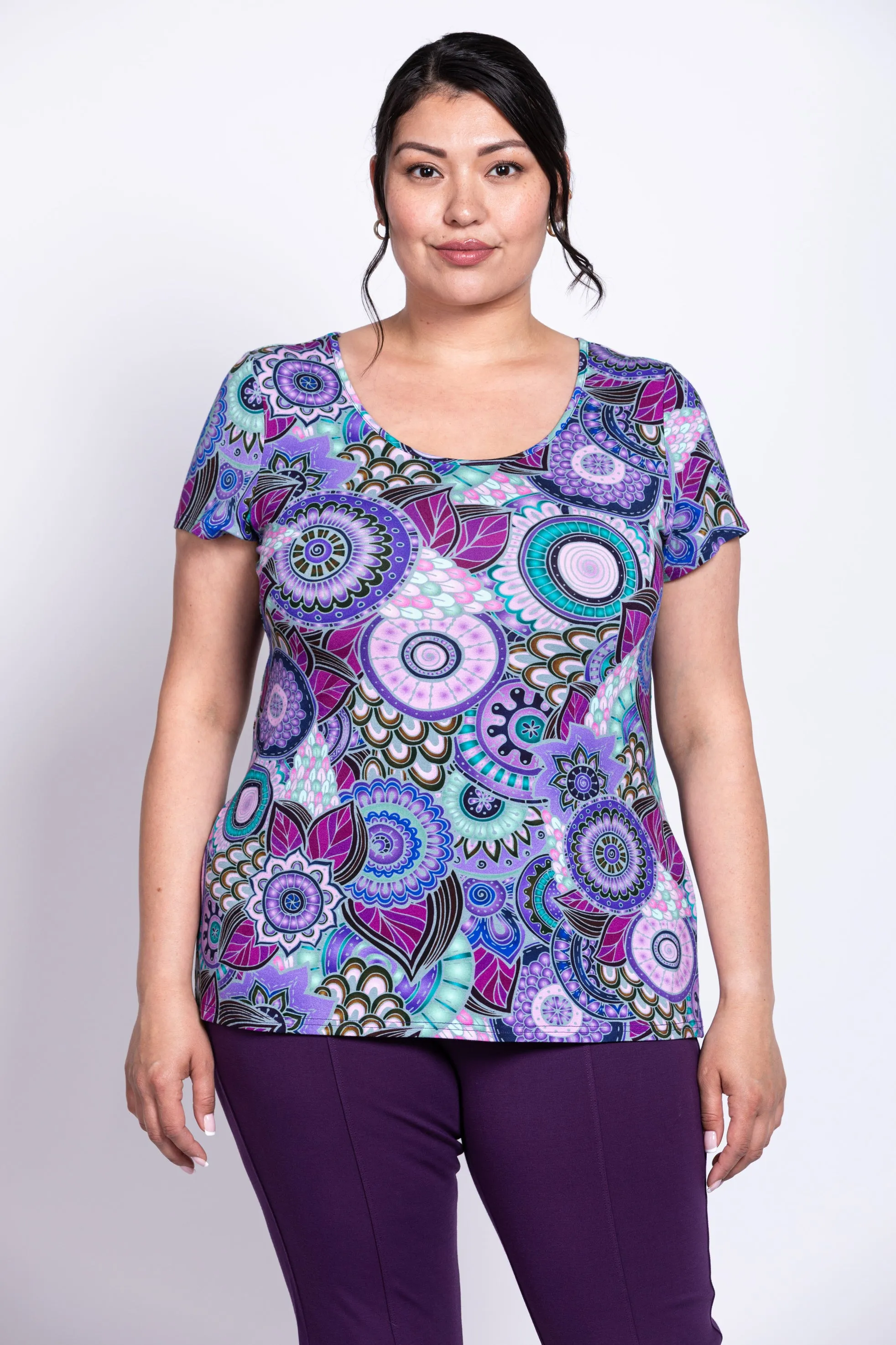 Avalon S/S Top, Royale Peacock, Bamboo sold by Blue Sky