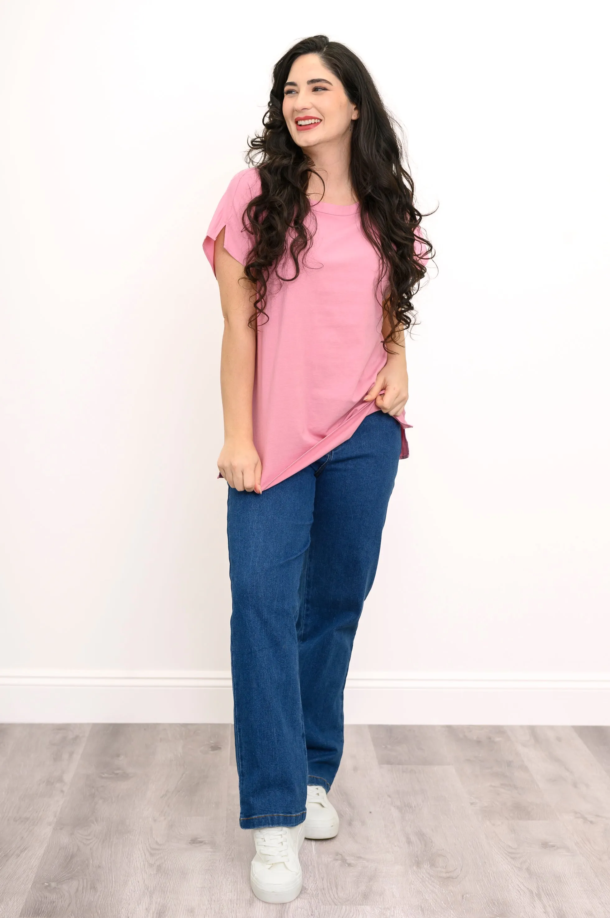 Aria Tee, Soft Pink, Linen Viscose sold by Blue Sky product image thumbnail 4