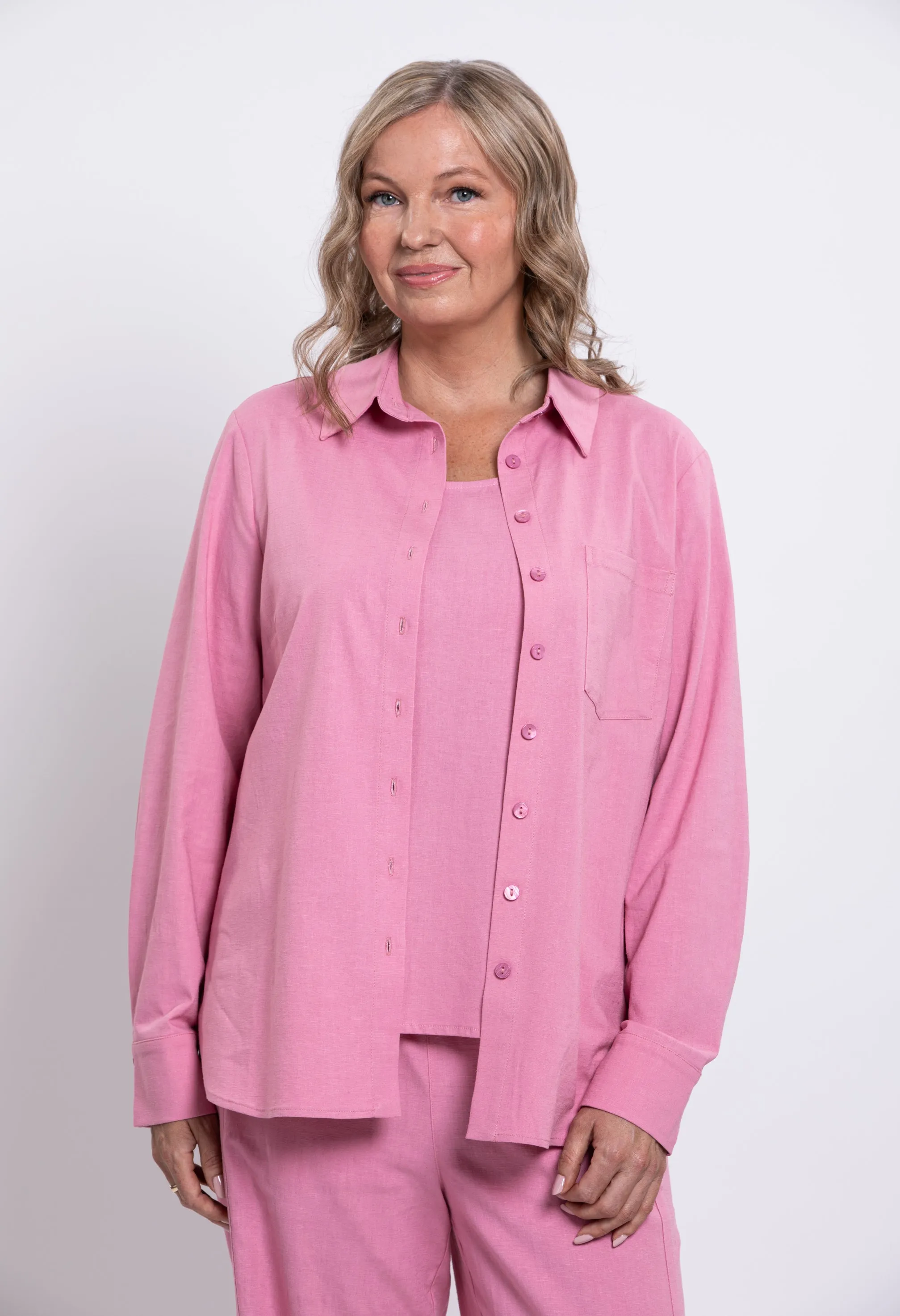 Charlie Blouse, Soft Pink, Linen Viscose sold by Blue Sky product image thumbnail 4