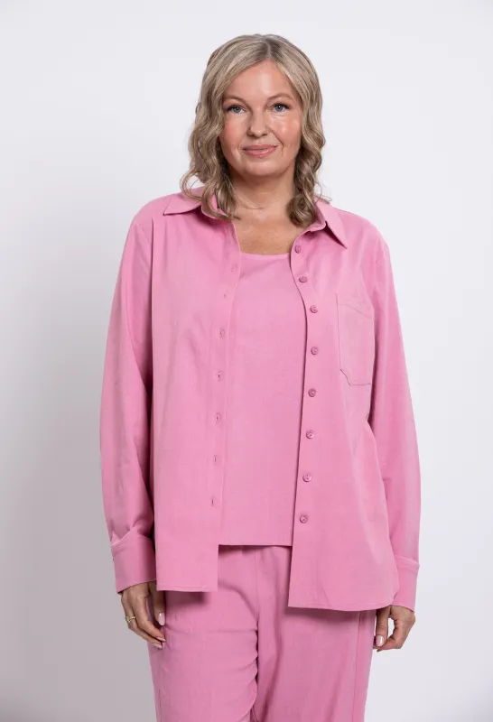 Charlie Blouse, Soft Pink, Linen Viscose sold by Blue Sky