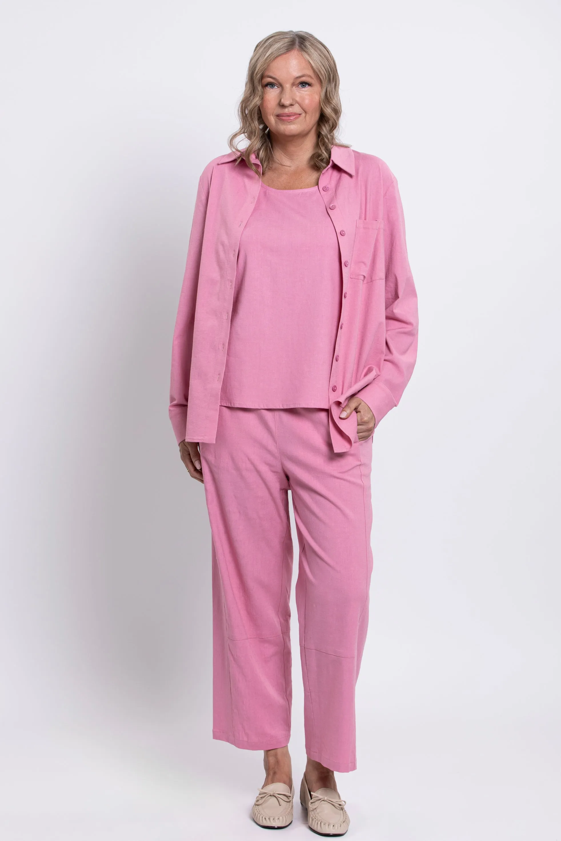 Charlie Blouse, Soft Pink, Linen Viscose sold by Blue Sky product image thumbnail 3