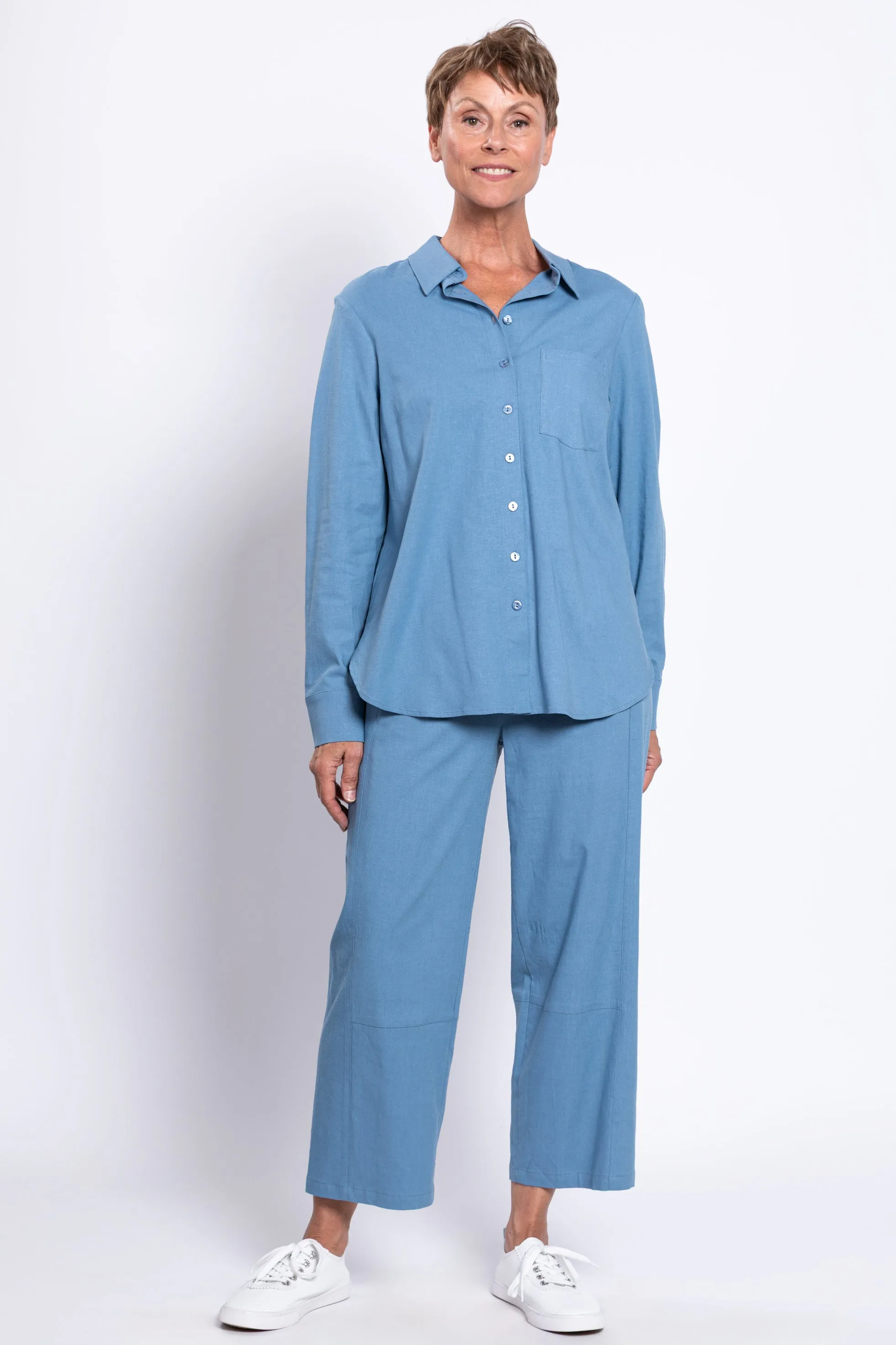 Charlie Blouse, Soft Denim, Linen Viscose sold by Blue Sky product image thumbnail 3