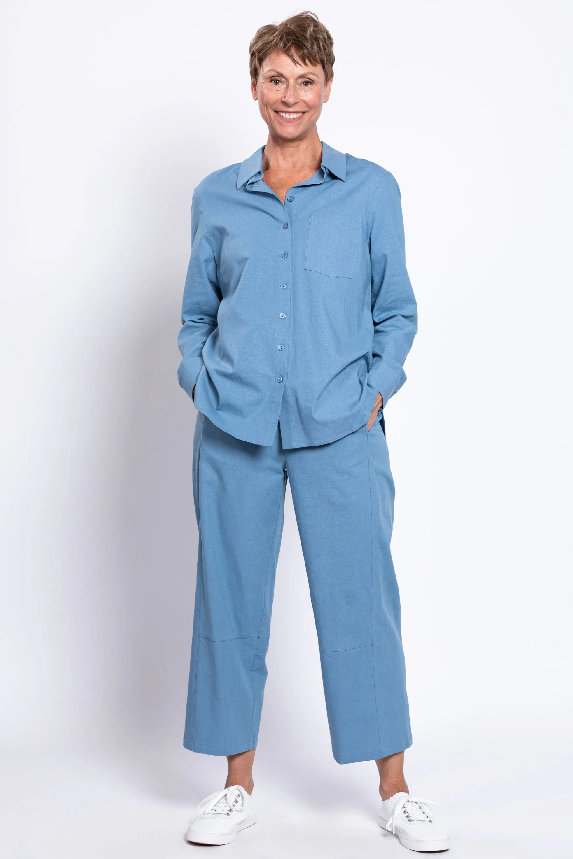 Charlie Blouse, Soft Denim, Linen Viscose sold by Blue Sky product image thumbnail 2