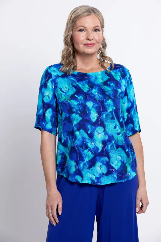 Liza Top, Ocean Reef, Linen Bamboo sold by Blue Sky