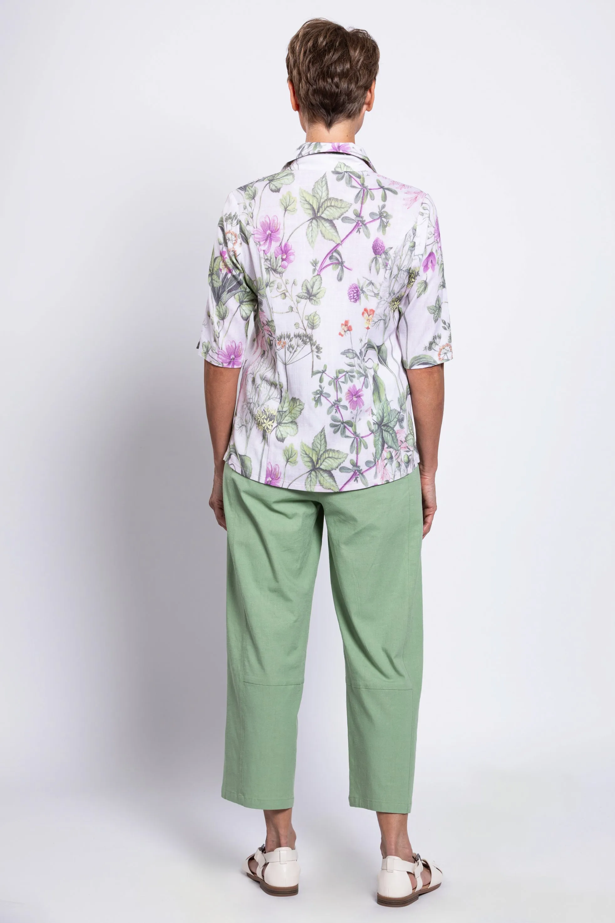 Lorine Blouse, Khaki Clover, Linen Bamboo sold by Blue Sky product image thumbnail 4
