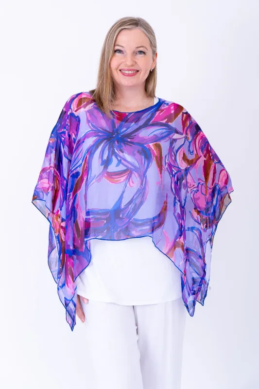 Silk Poncho made by Blue Sky