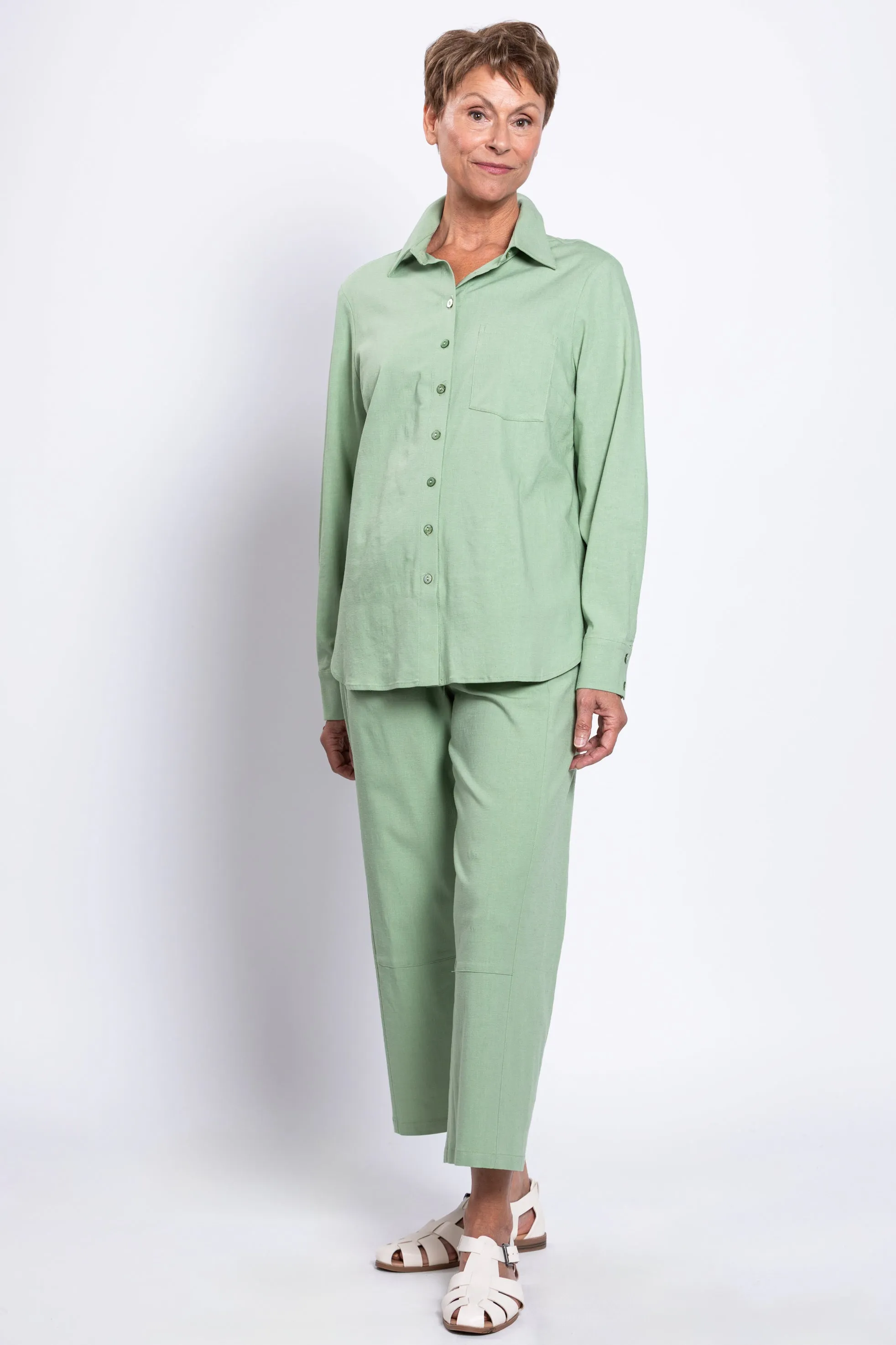 Charlie Blouse, Sage, Linen Viscose sold by Blue Sky product image thumbnail 4