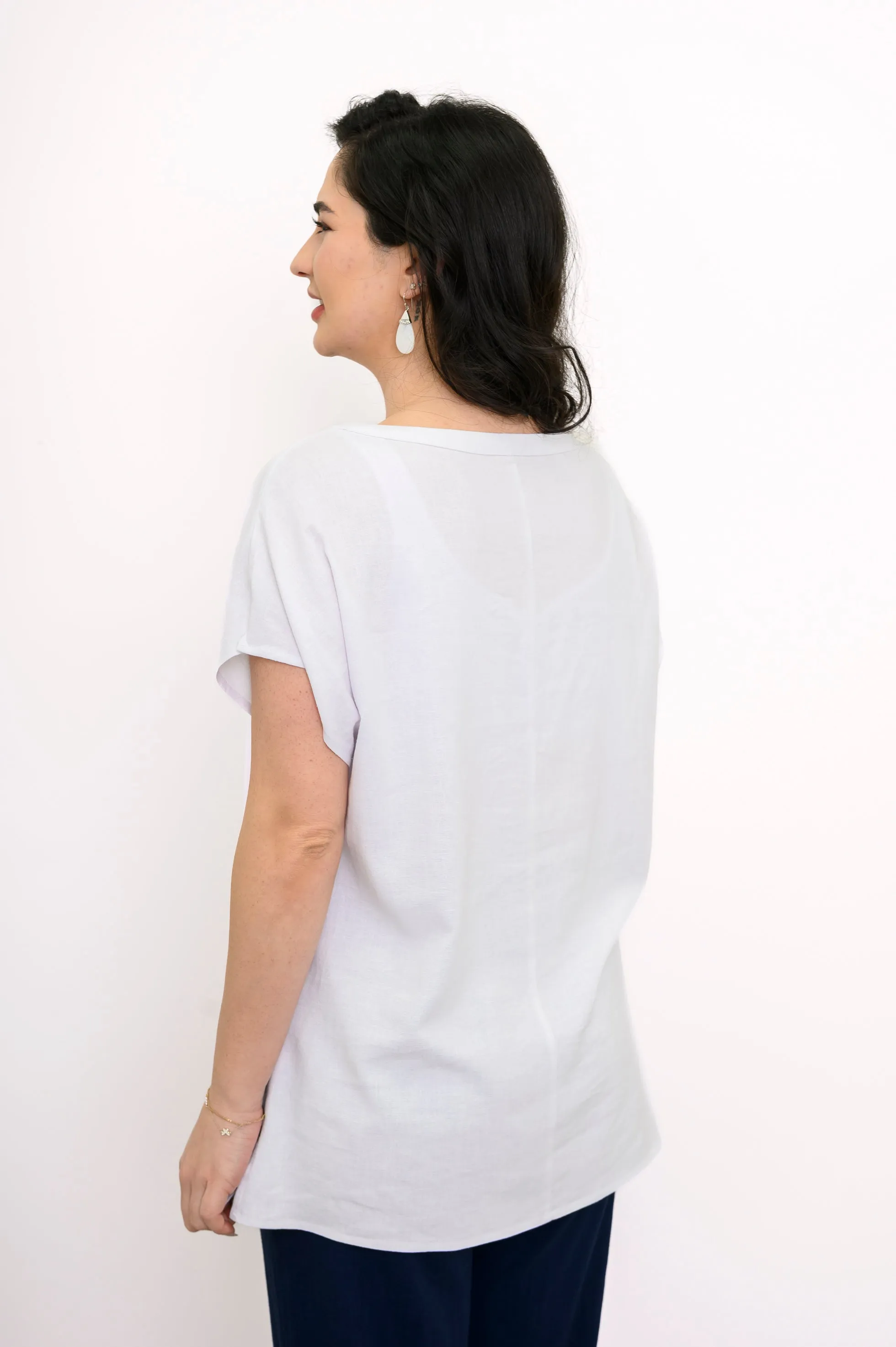 Aria Tee, White, Linen Viscose sold by Blue Sky product image thumbnail 3