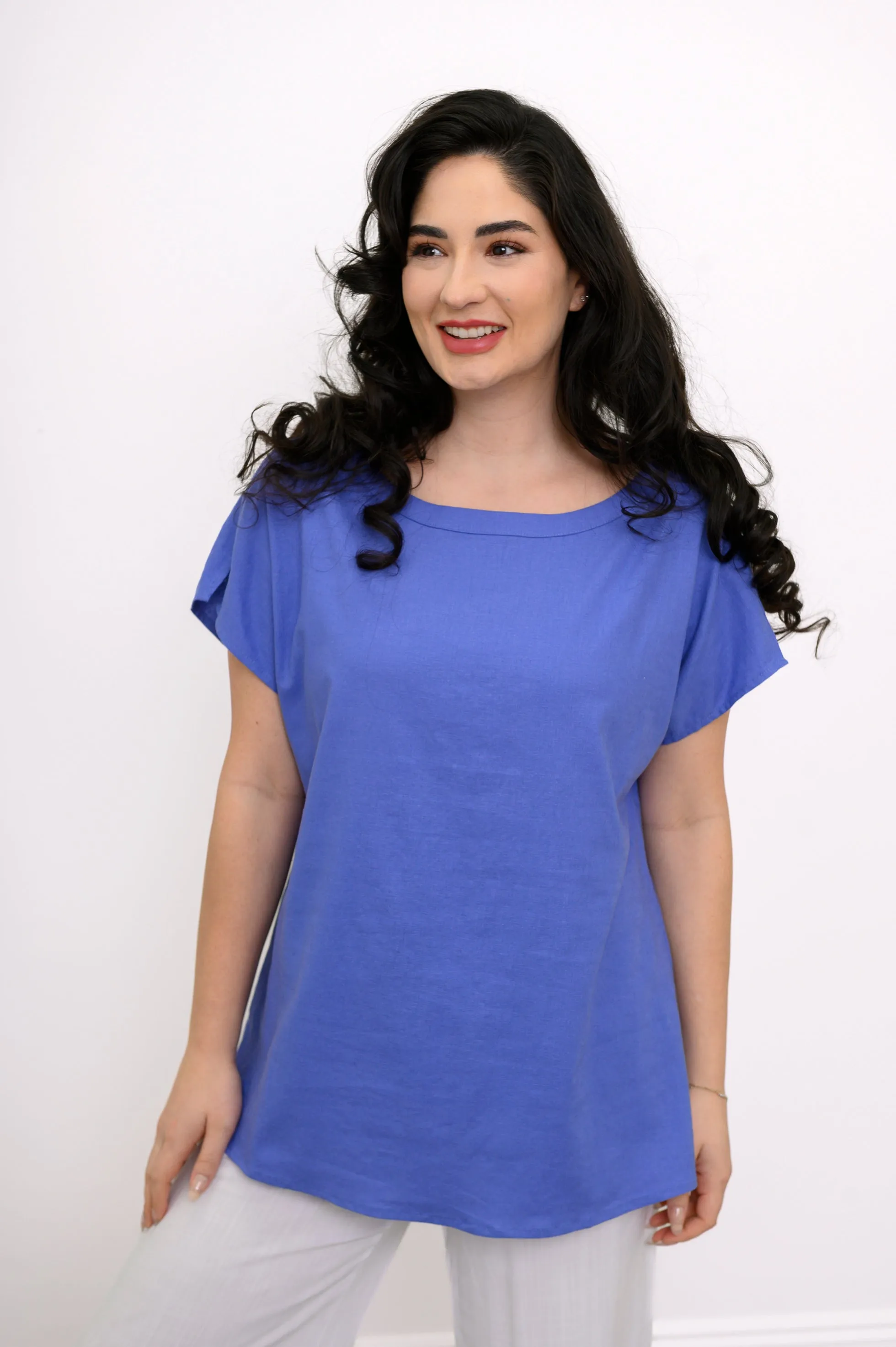 Aria Tee, Soft Violet, Linen Viscose sold by Blue Sky product image thumbnail 4