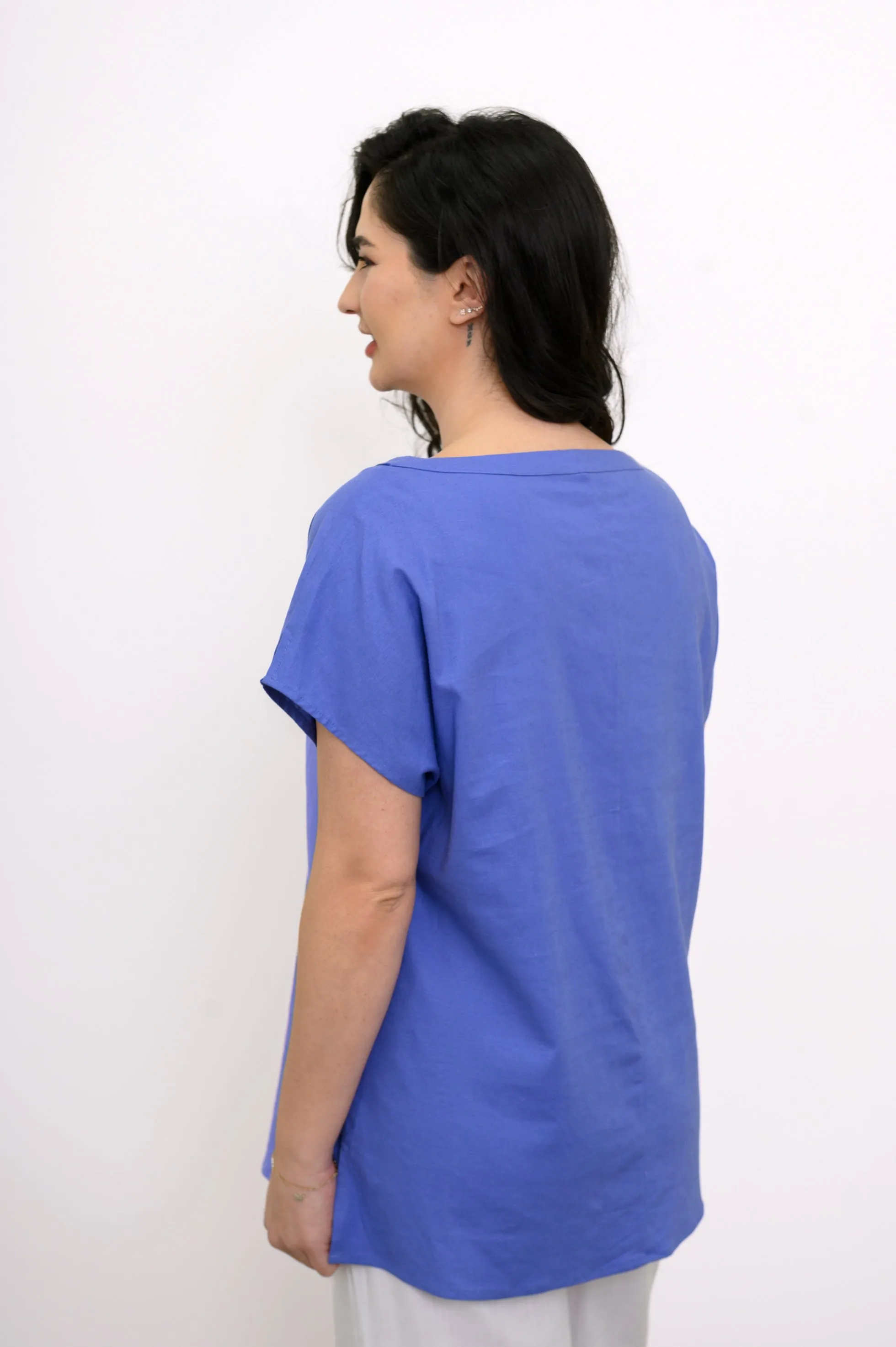 Aria Tee, Soft Violet, Linen Viscose sold by Blue Sky product image thumbnail 5