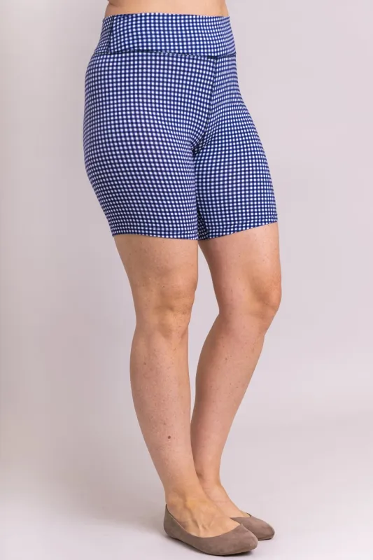 Hallie Shorts, Indigo Gingham, Bamboo - Final Sale sold by Blue Sky