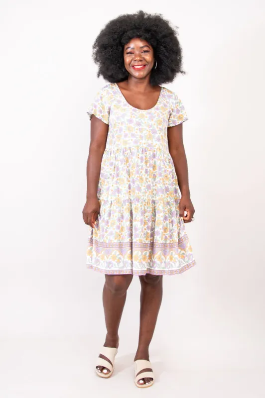 Kaya S/S Slv Dress, Crema- Final Sale made by Blue Sky