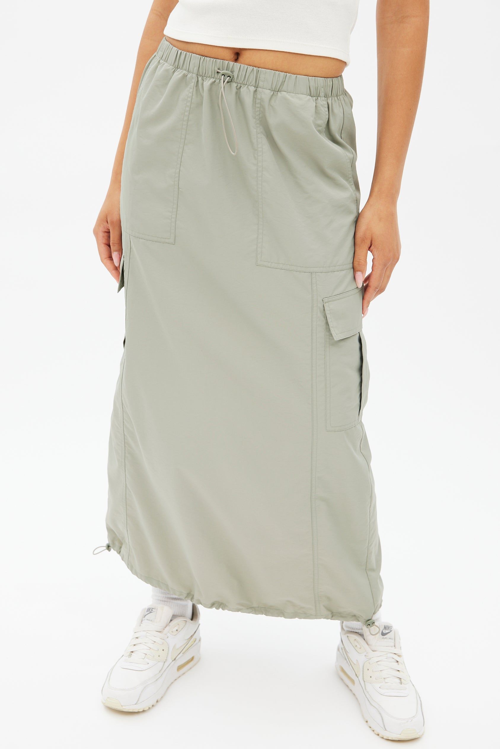 Nylon Cargo Parachute Maxi Skirt sold by Bluenotes