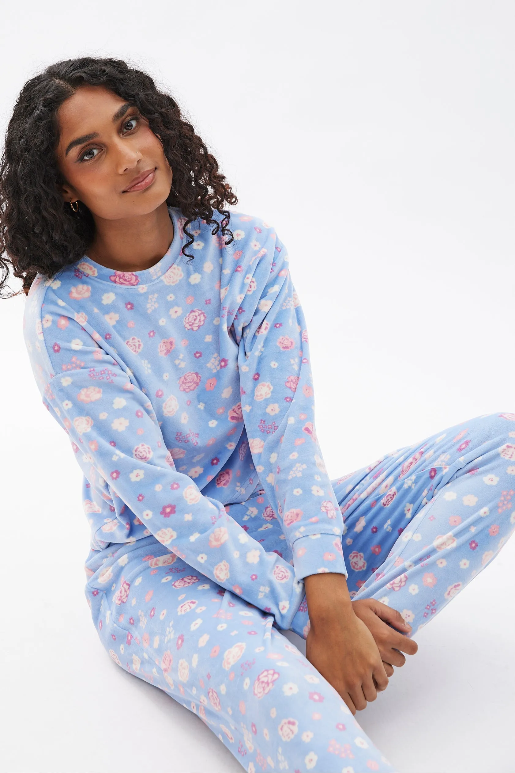 Printed Velour Pajama Set sold by Bluenotes