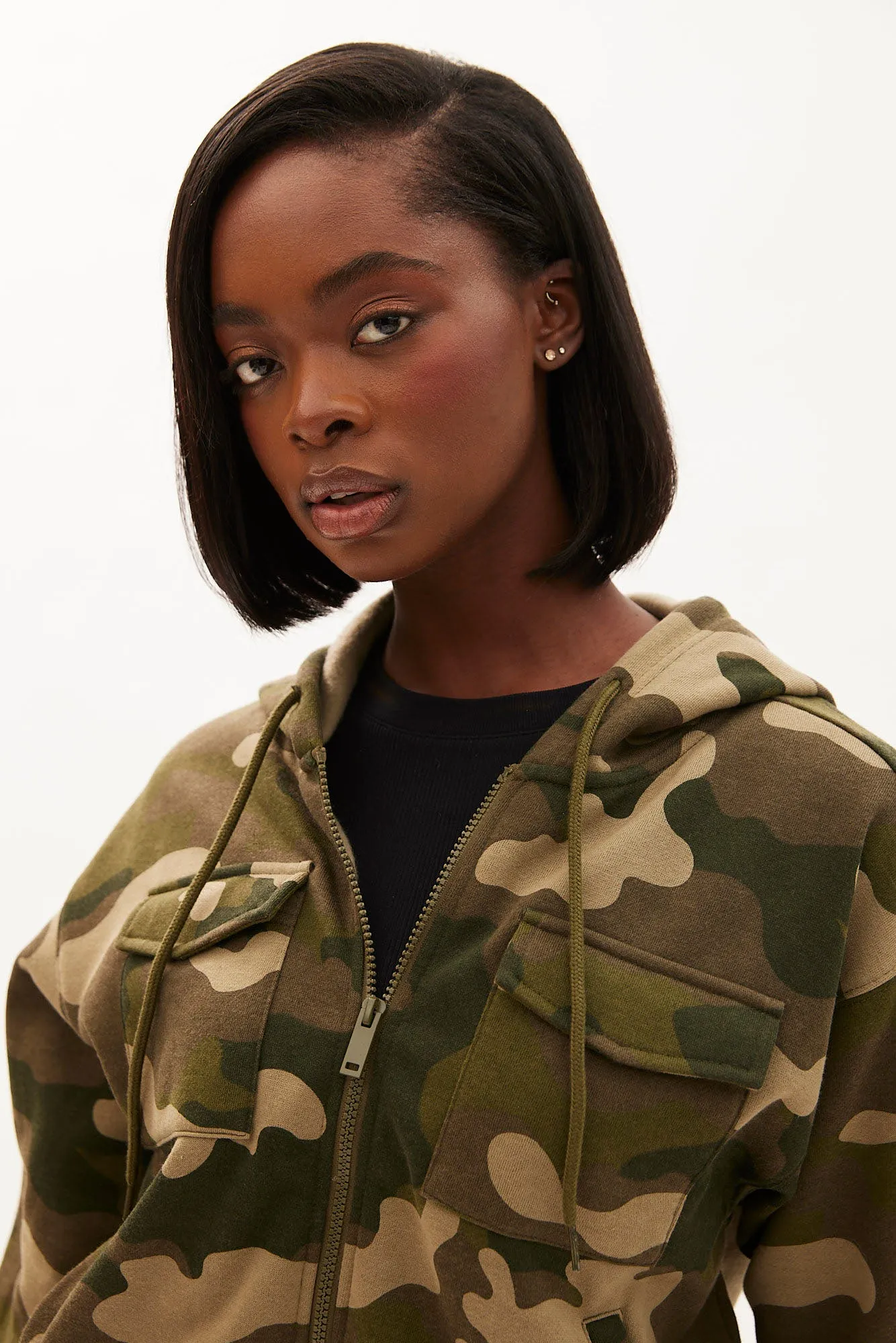 Midi Zip-Up Cargo Hoodie sold by Bluenotes product image thumbnail 2