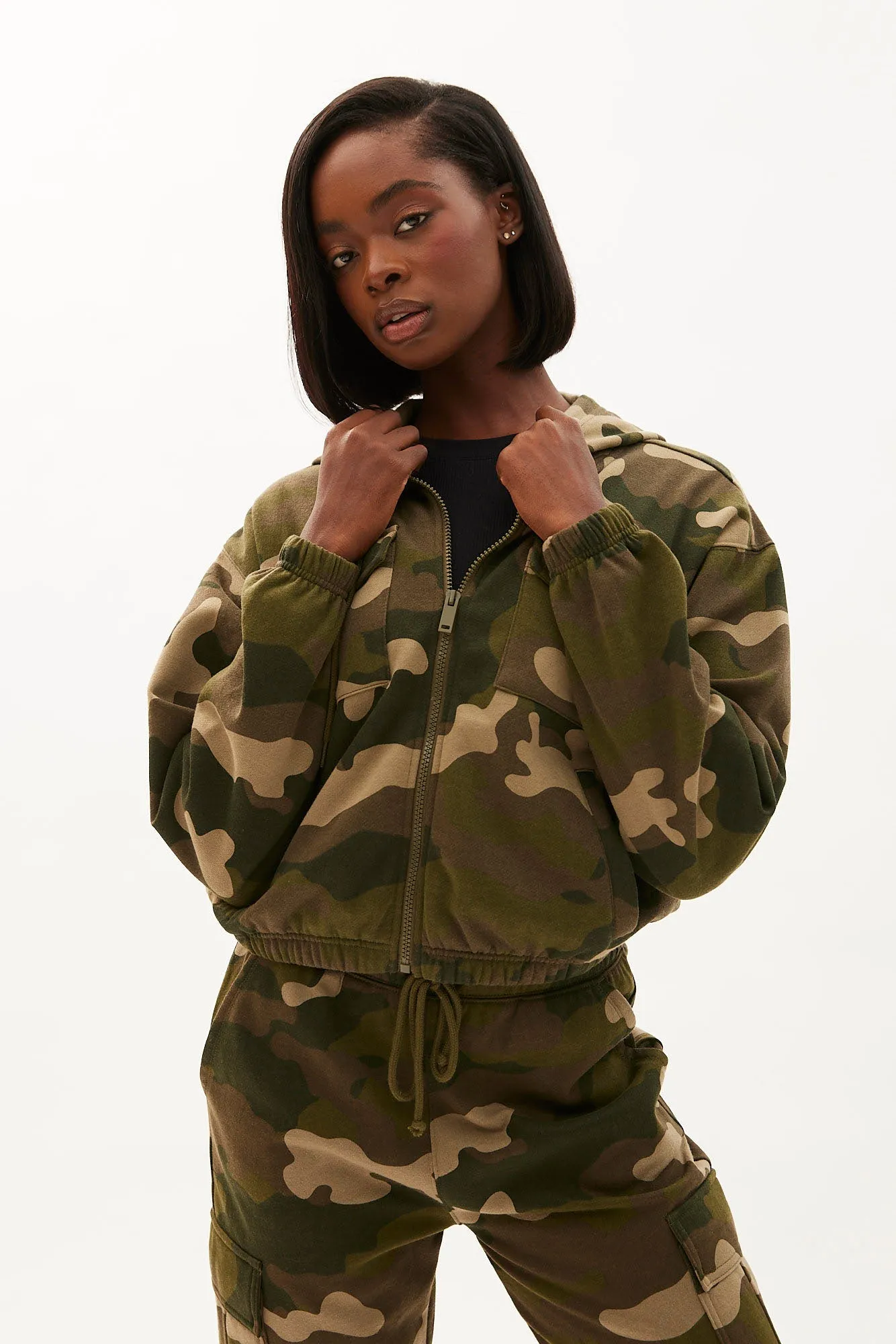 Midi Zip-Up Cargo Hoodie sold by Bluenotes