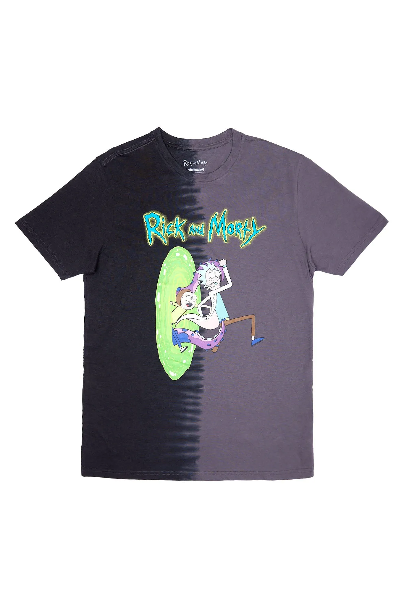 Rick And Morty Portal Graphic Split Tie Dye Tee sold by Bluenotes