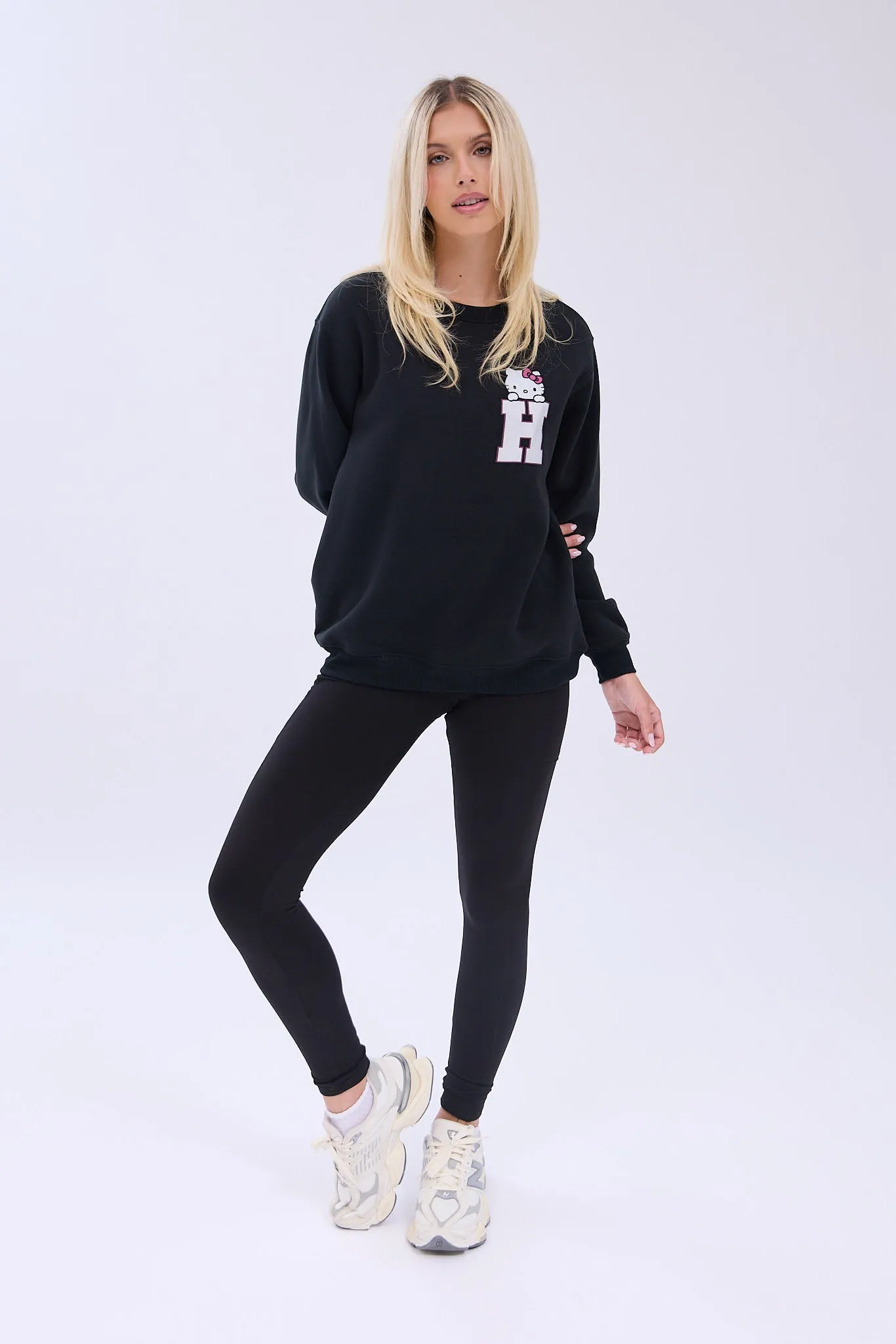 Hello Kitty H Graphic Crew Neck Relaxed Sweatshirt sold by Bluenotes product image thumbnail 3