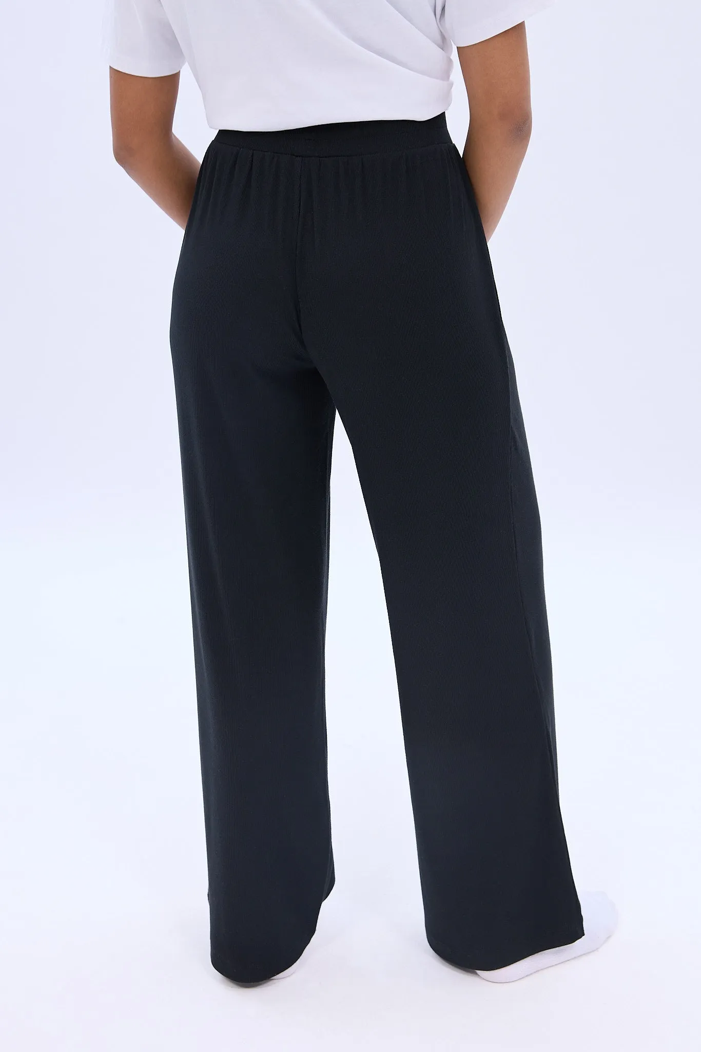 Mid Rise Super Soft Ribbed Wide Leg Pajama Pant sold by Bluenotes product image thumbnail 5