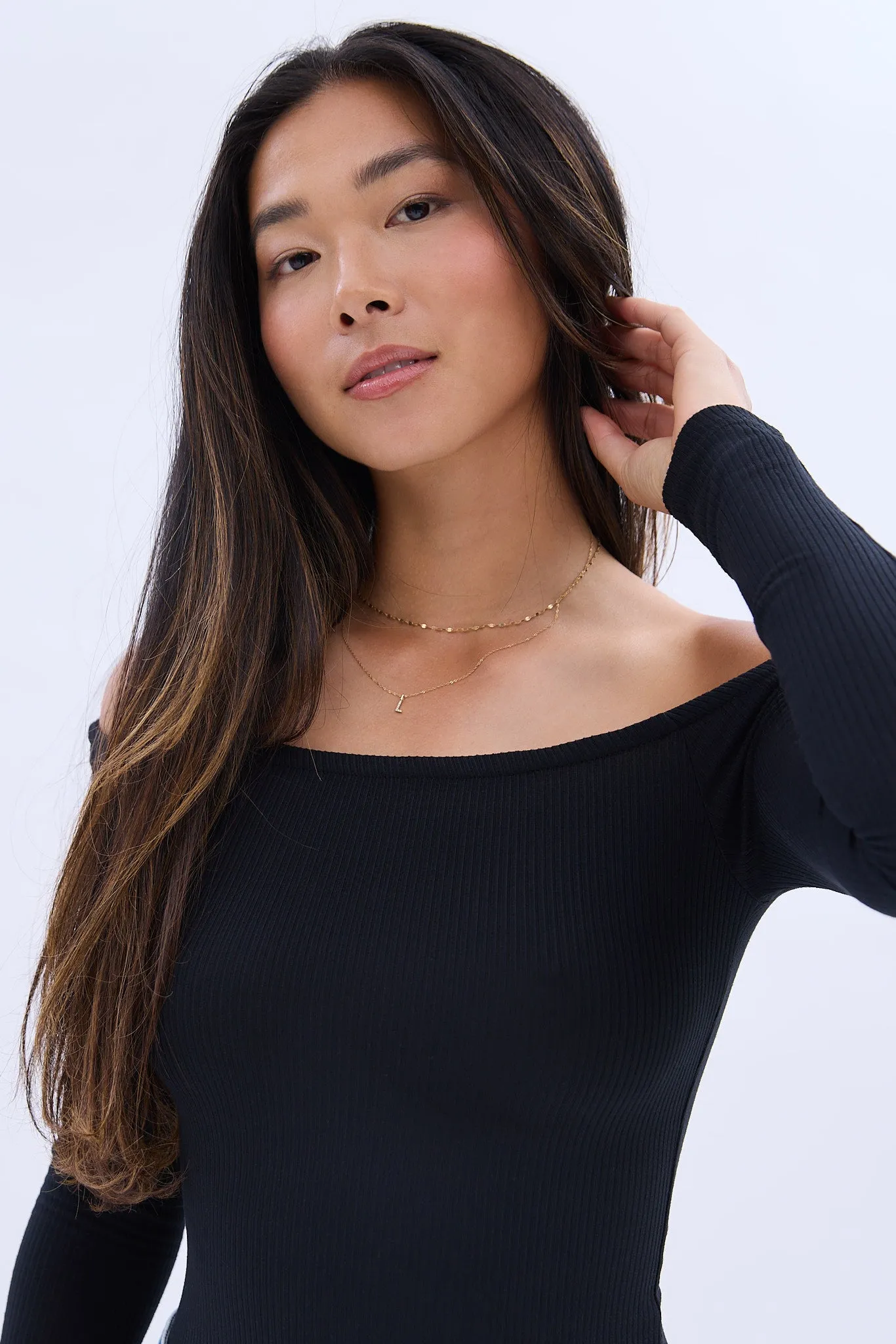 AERO Off The Shoulder Long Sleeve Bodysuit sold by Bluenotes product image thumbnail 4