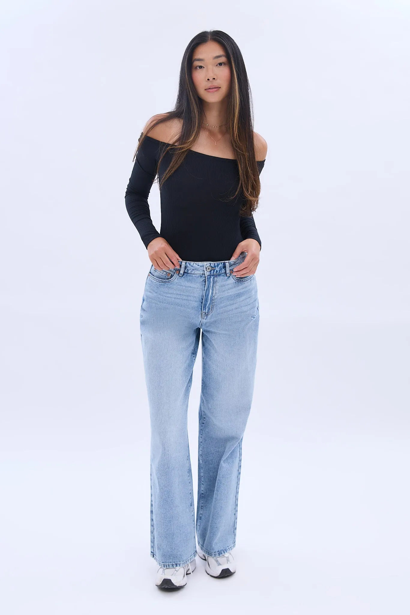 AERO Off The Shoulder Long Sleeve Bodysuit sold by Bluenotes product image thumbnail 3