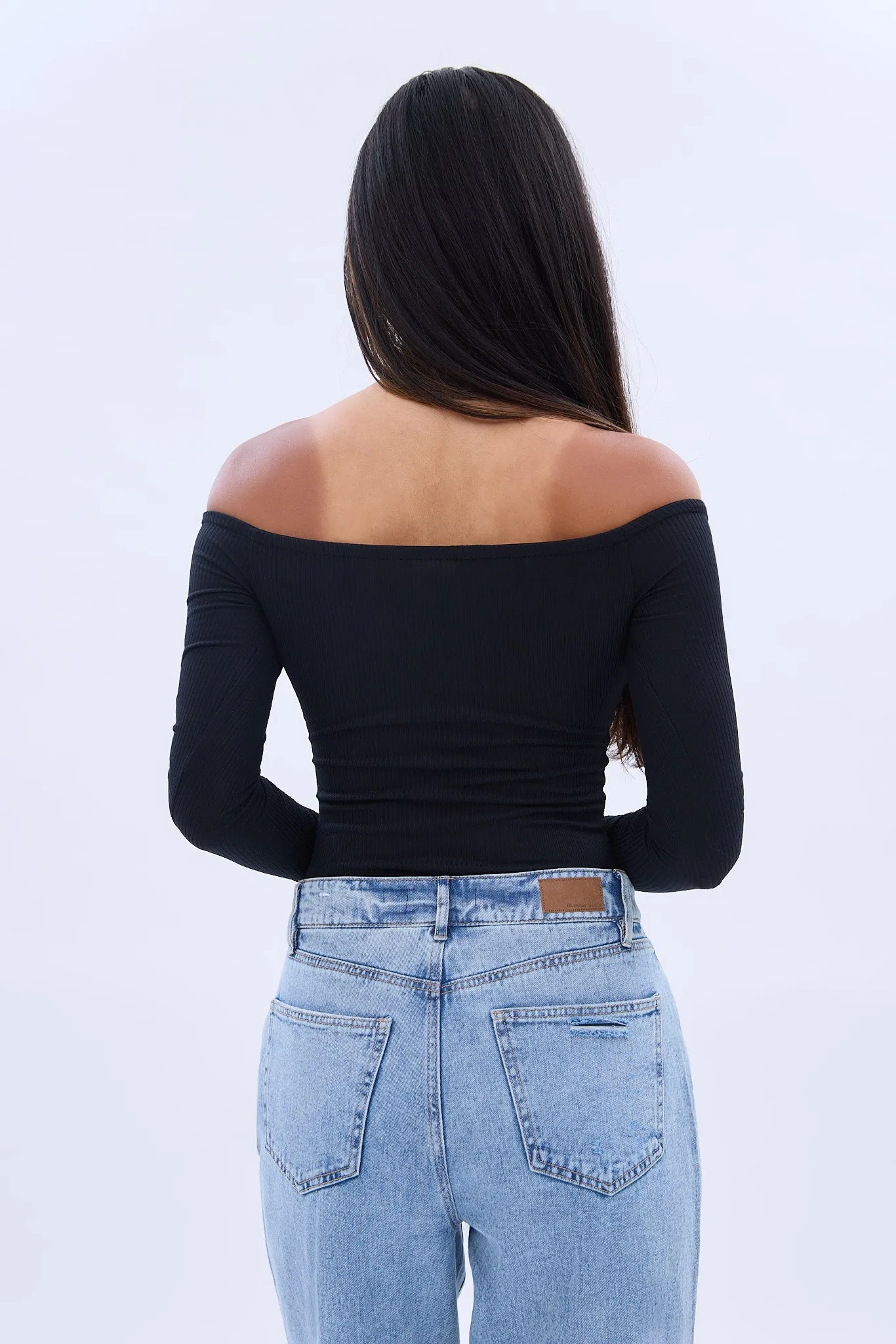 AERO Off The Shoulder Long Sleeve Bodysuit sold by Bluenotes product image thumbnail 5